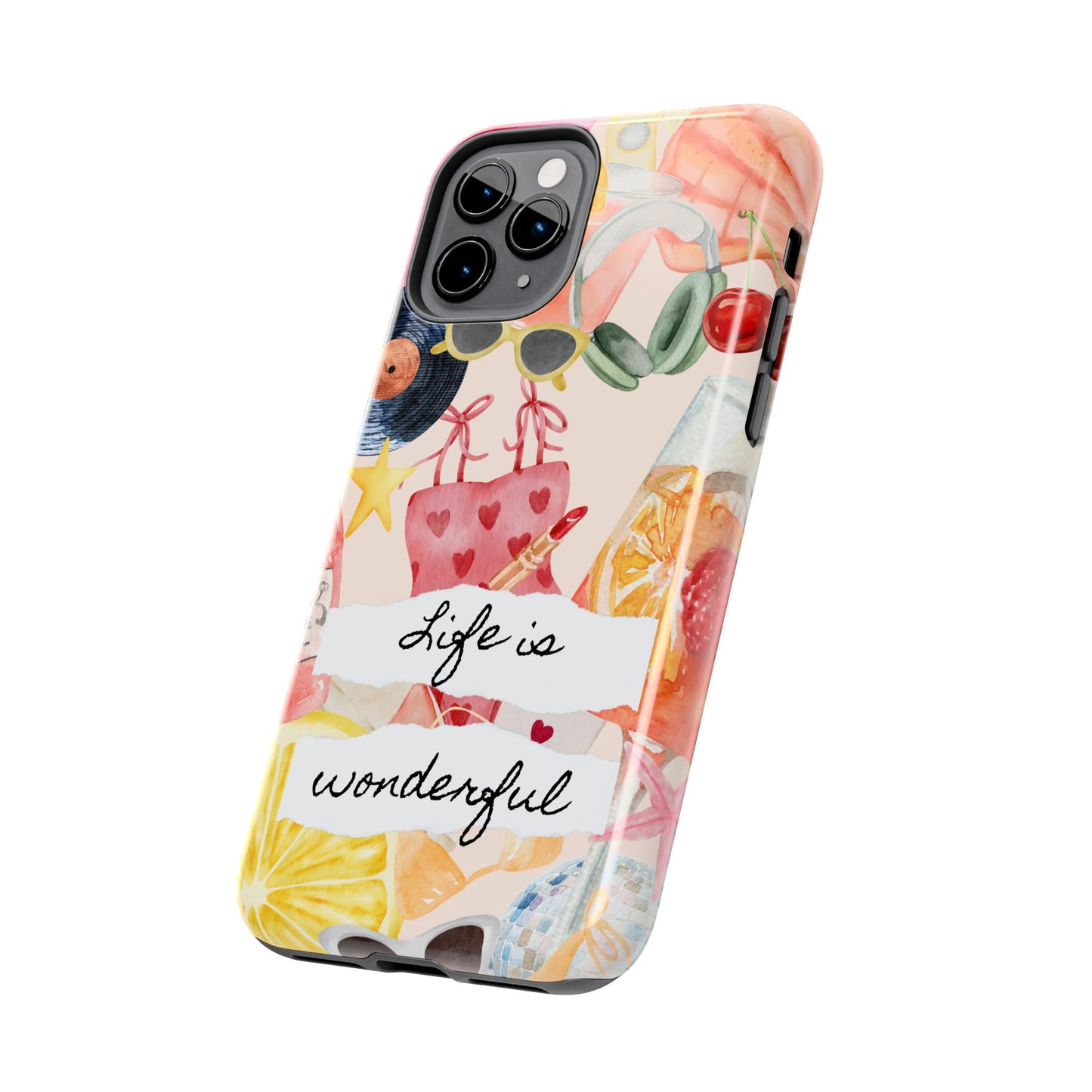 Life is Wonderful, Stylish Phone Cover, Cute Phone Accessory, Gift for Her, Summer Vibe Phone Case