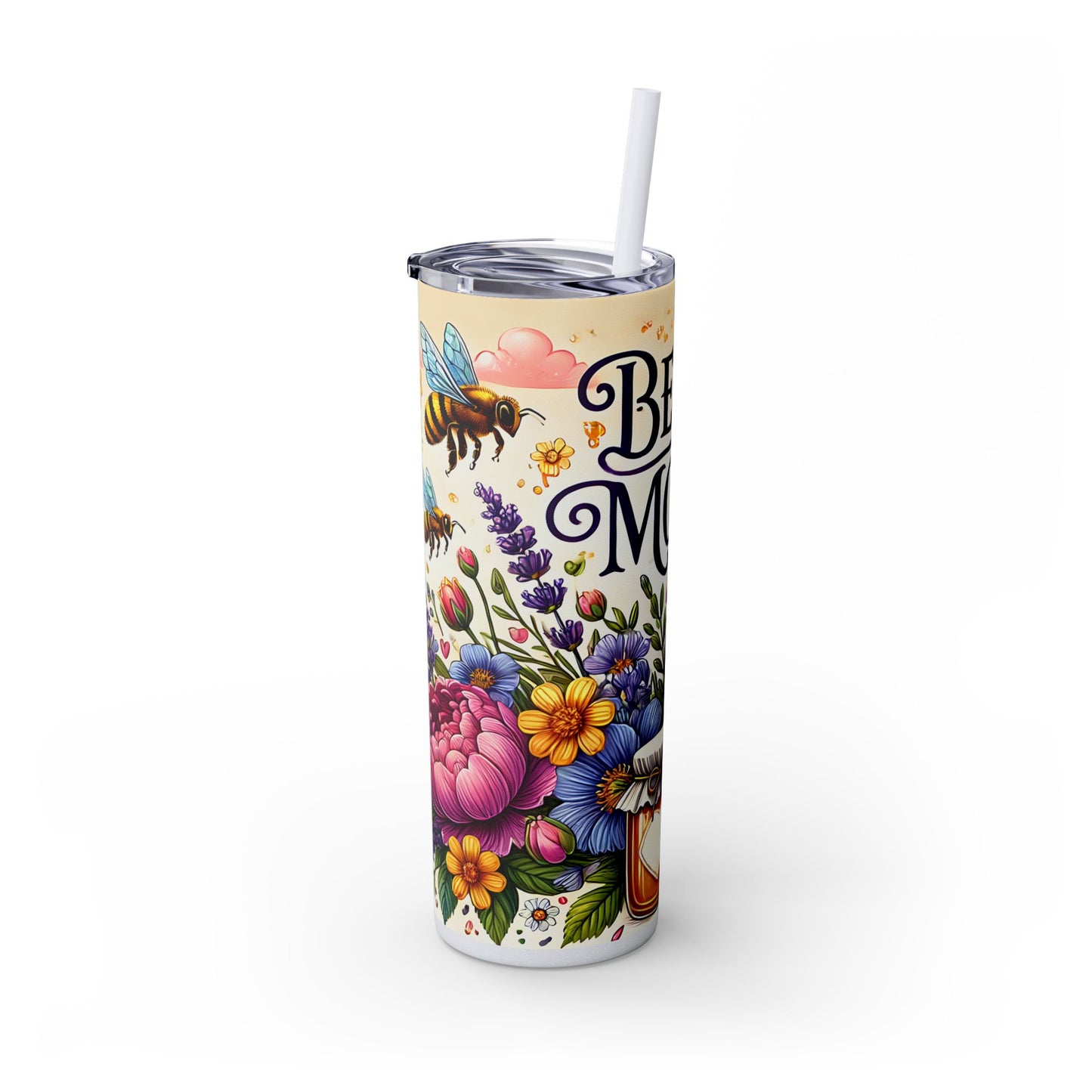 Best Mom Floral Skinny Tumbler with Straw – 20oz Insulated Drinkware for Mother's Day