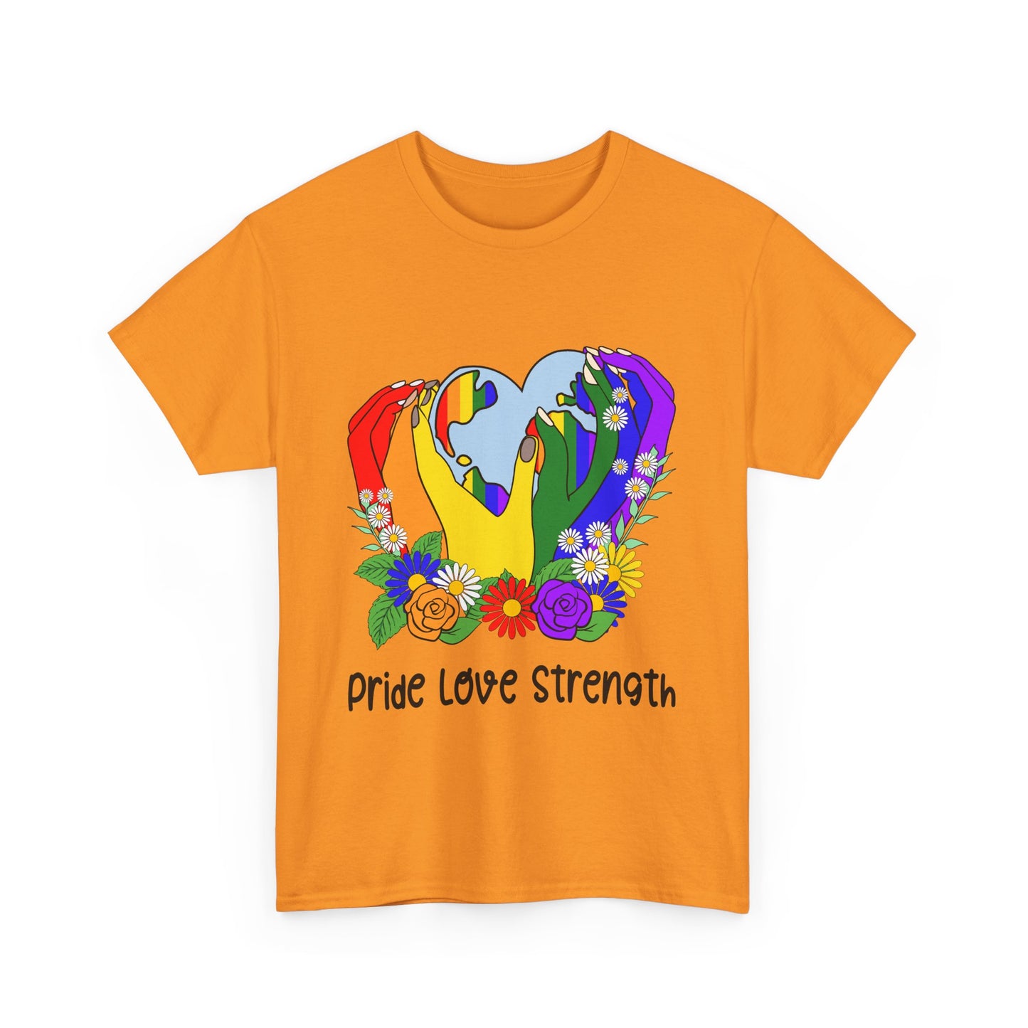 Pride Love Strength Unisex Cotton Tee - Celebrate Diversity and Unity