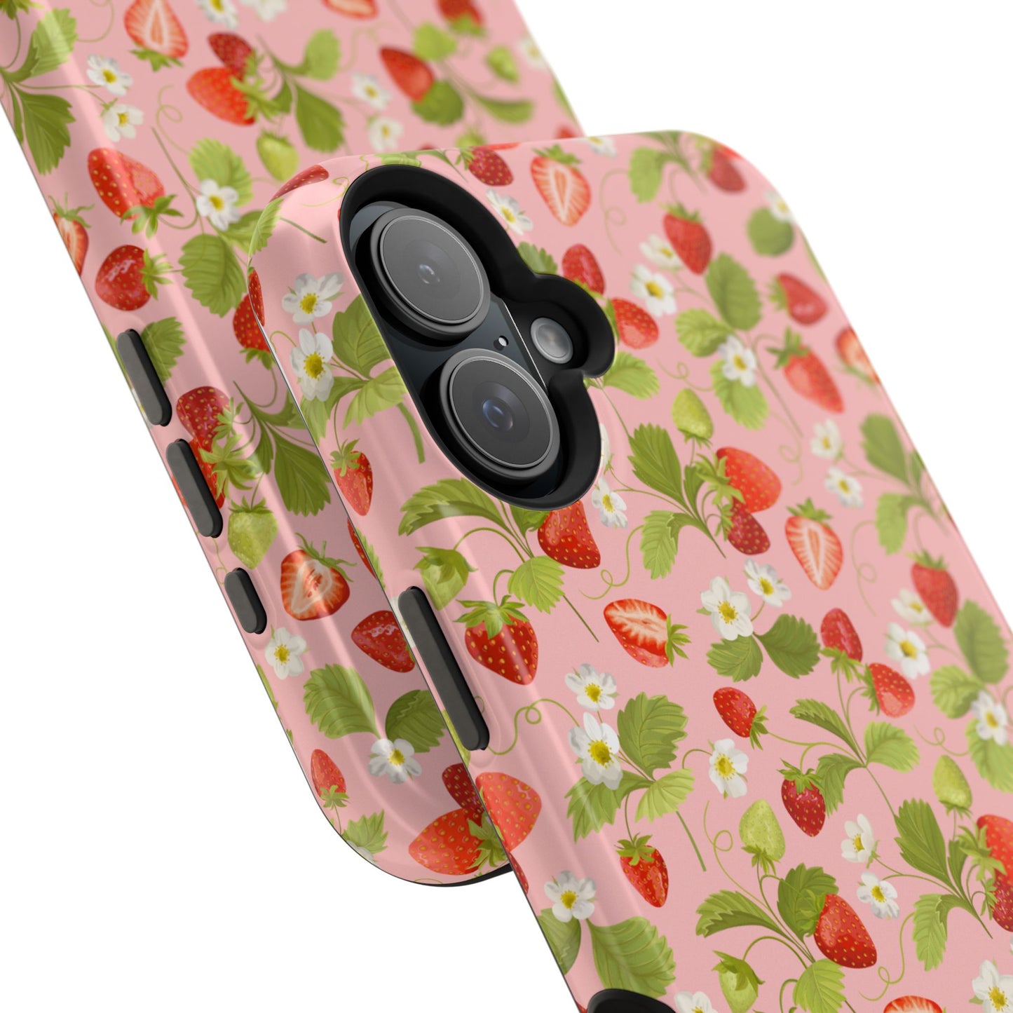 Strawberry Pattern Magnetic Phone Case, Fruit Lover’s Accessory, Cute Gift, Summer Vibe, Phone Protection