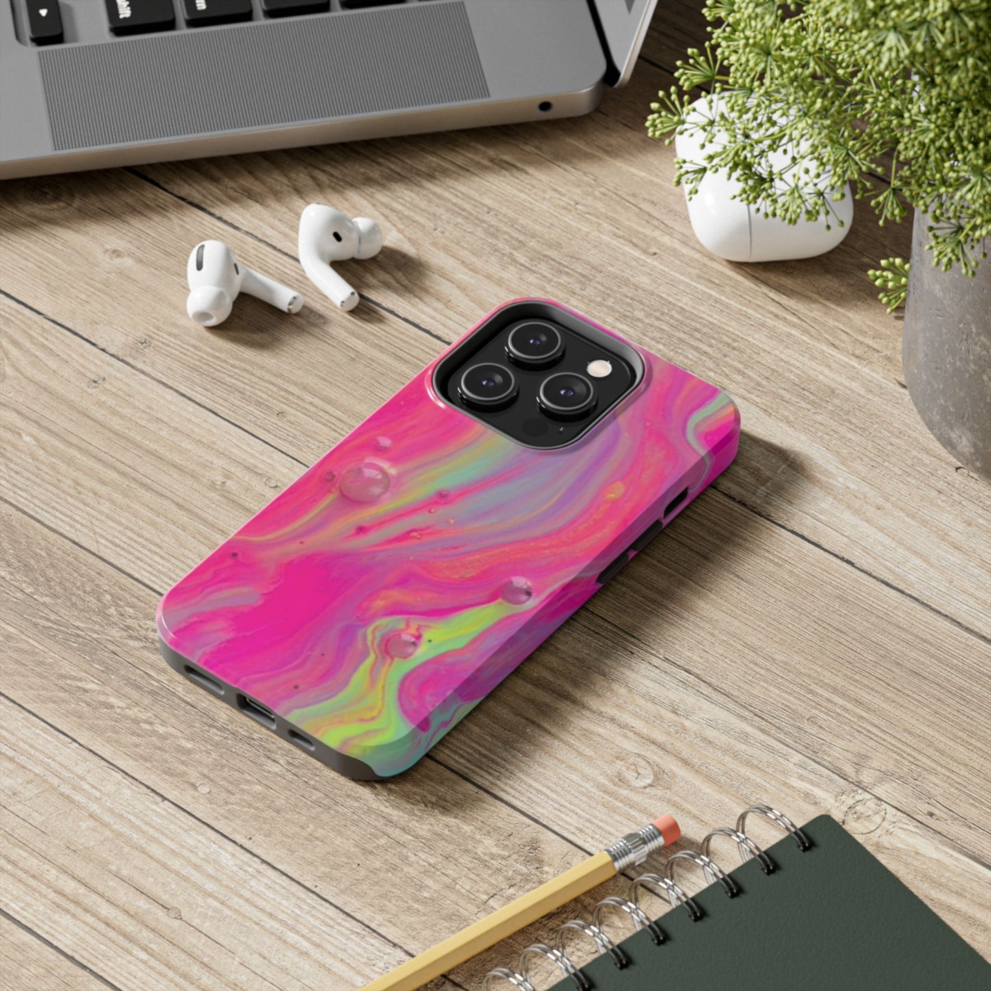Colorful Swirl Futuristic Tough Phone Case, Stylish Durable Cover for Iphone