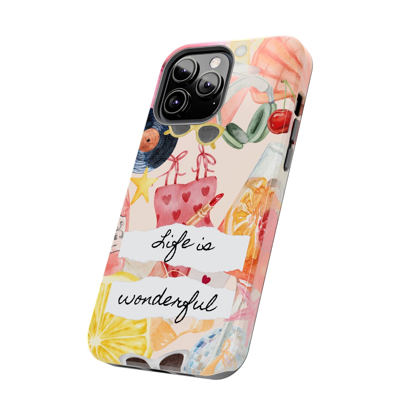 Life is Wonderful, Stylish Phone Cover, Cute Phone Accessory, Gift for Her, Summer Vibe Phone Case