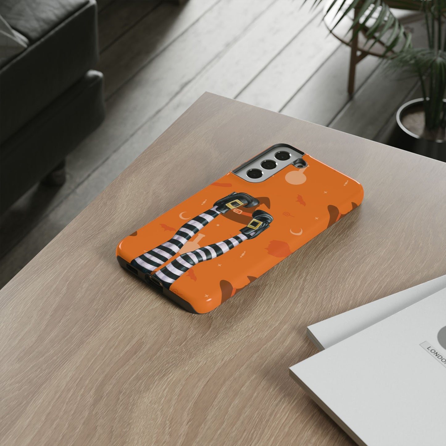 Halloween Phone Case, Spooky Design, Witch Legs for Samsung