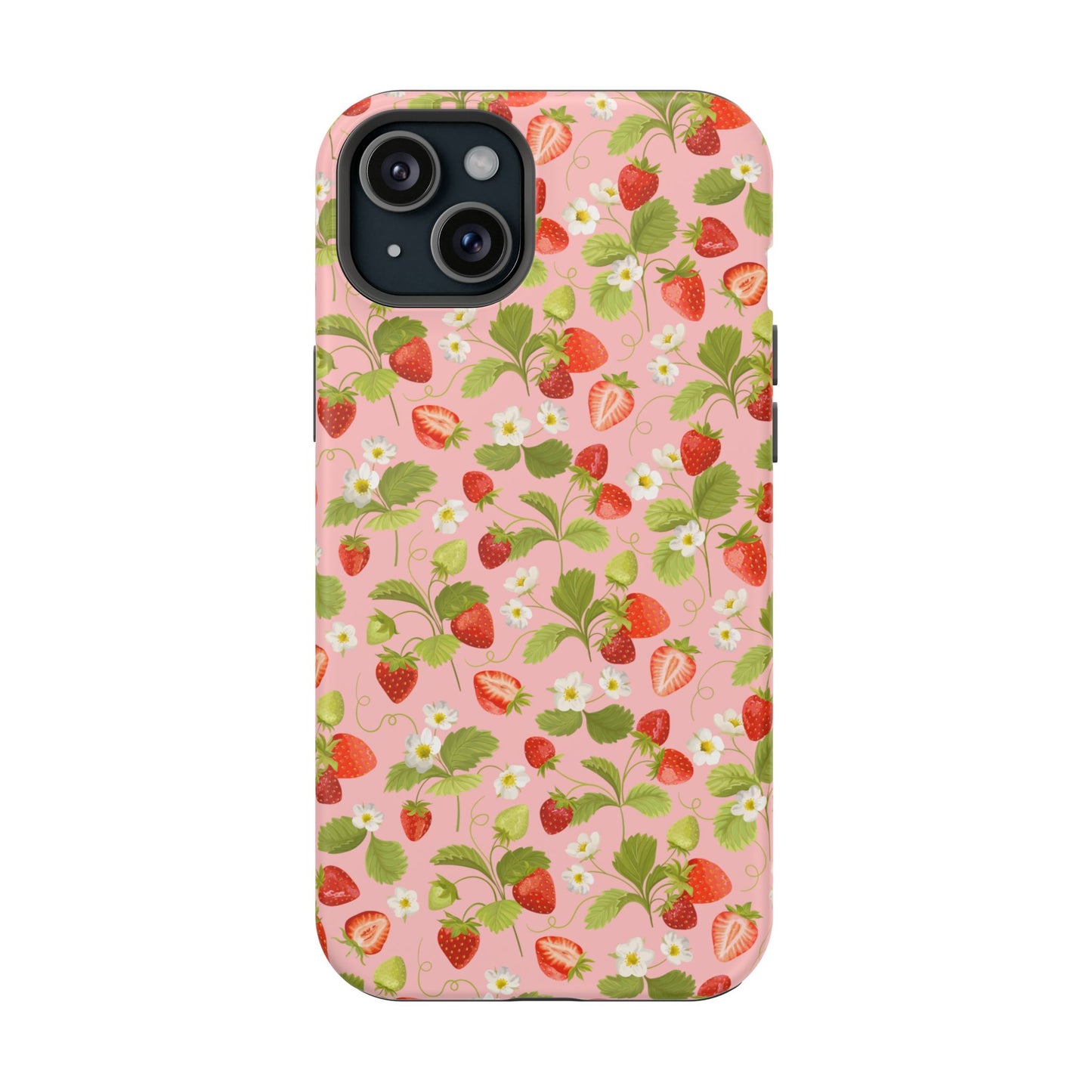Strawberry Pattern Magnetic Phone Case, Fruit Lover’s Accessory, Cute Gift, Summer Vibe, Phone Protection