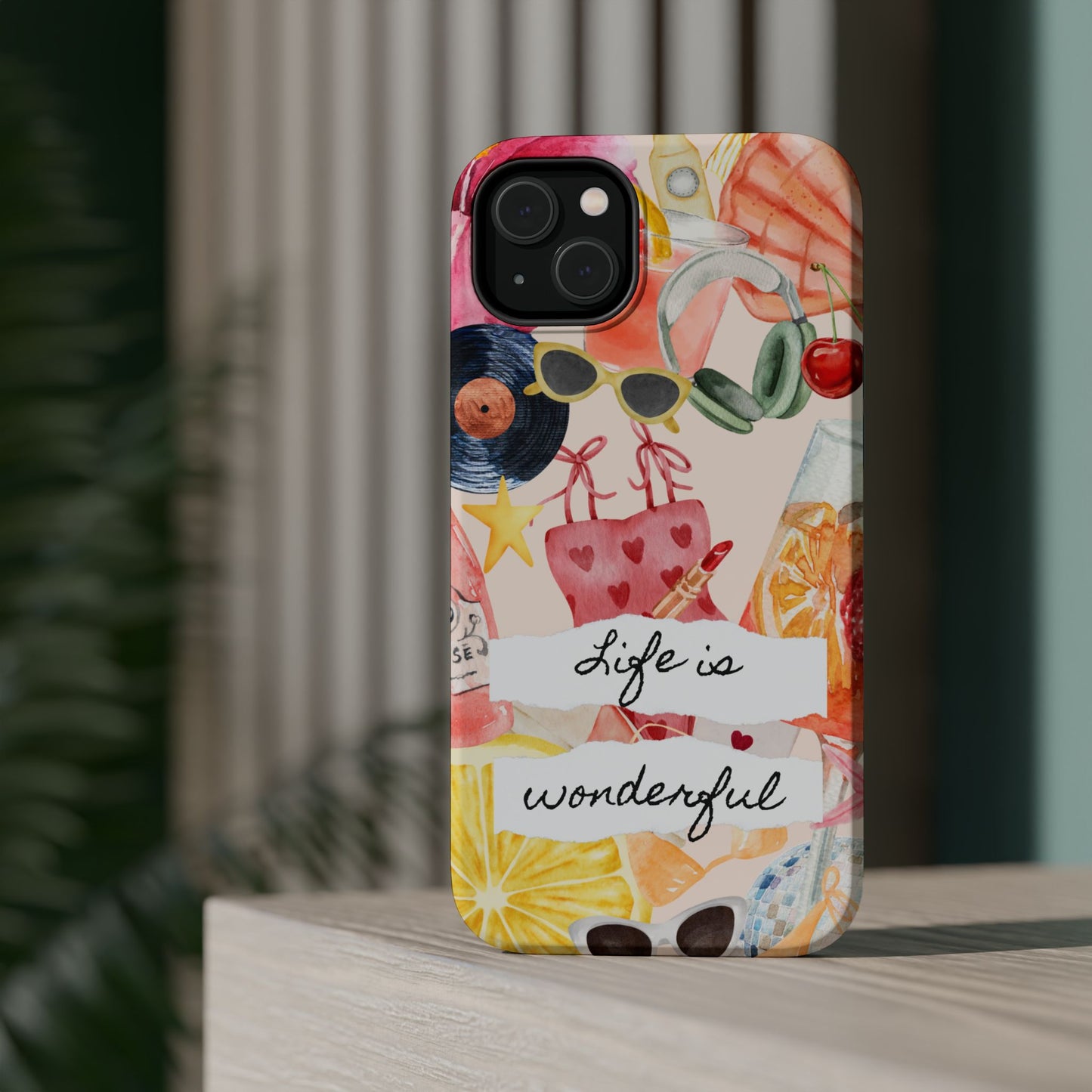 Life is Wonderful, Stylish Phone Cover, Cute Phone Accessory, Gift for Her, Summer Vibe Phone Case