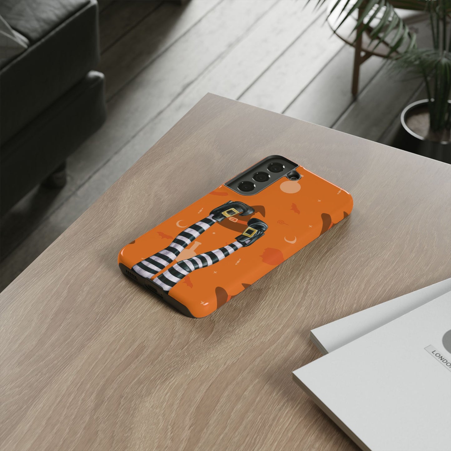 Halloween Phone Case, Spooky Design, Witch Legs for Samsung