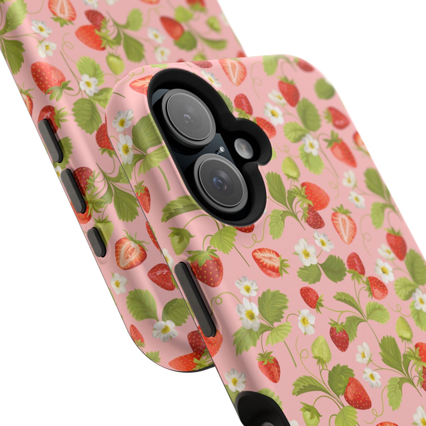 Strawberry Pattern Magnetic Phone Case, Fruit Lover’s Accessory, Cute Gift, Summer Vibe, Phone Protection