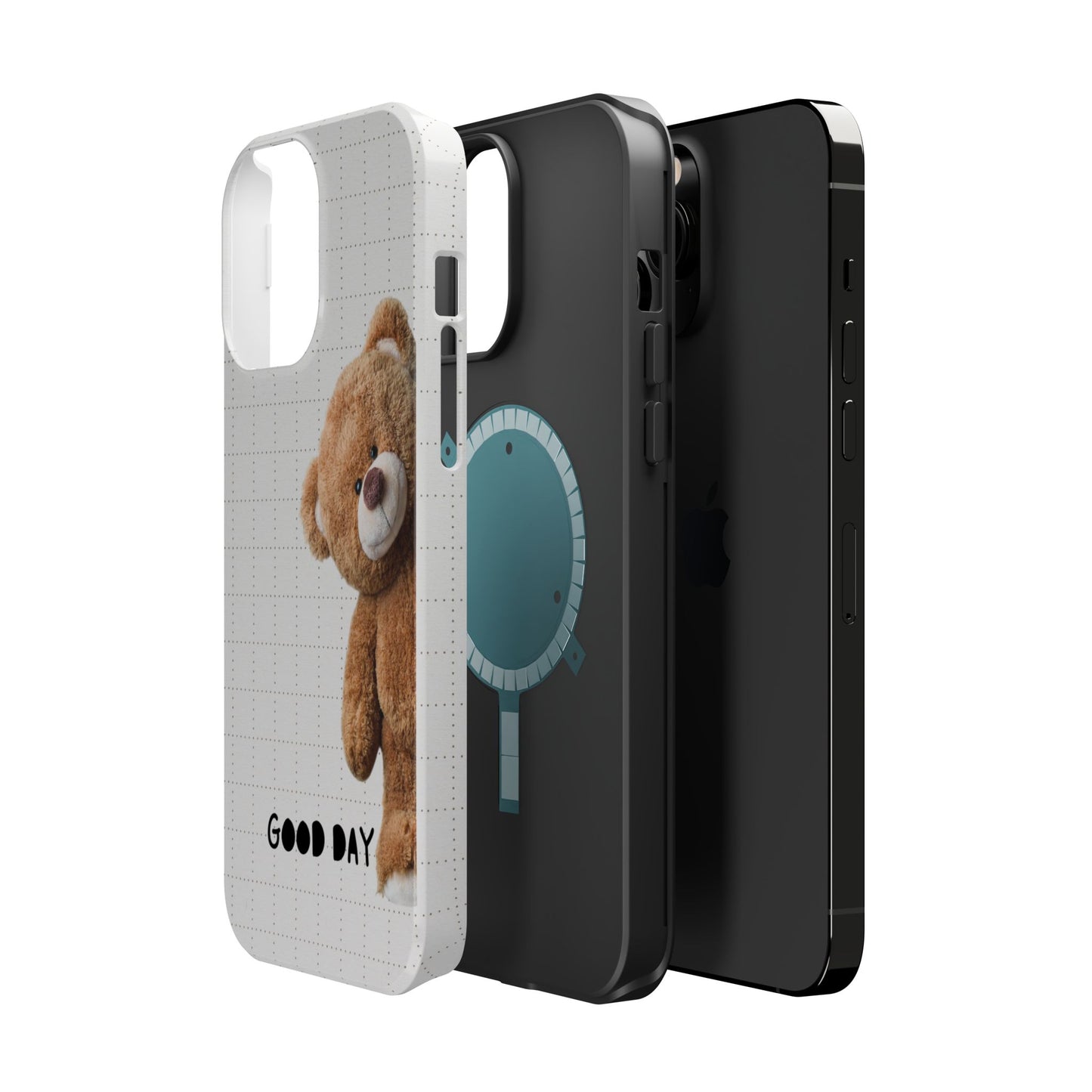 Good Day Teddy Bear MAGNETIC Phone Cases, Cute, Gift for Friends, Teddy Bear Lover's Case