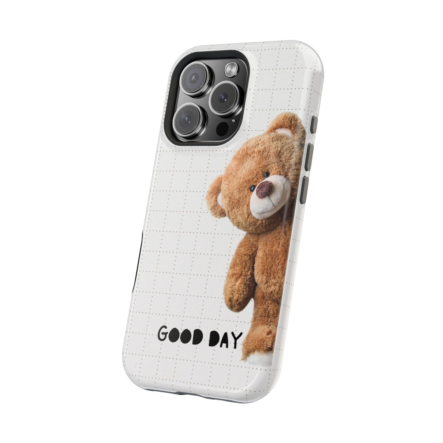 Good Day Teddy Bear MAGNETIC Phone Cases, Cute, Gift for Friends, Teddy Bear Lover's Case