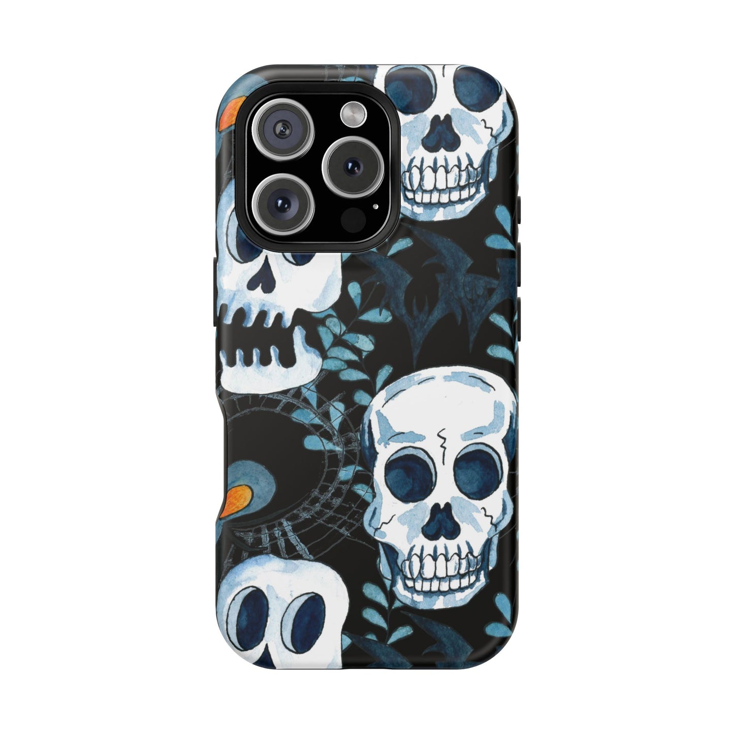 Phone Case - Skull Magnetic Impact-Resistant Case - Halloween - FREE Shipping for Iphone