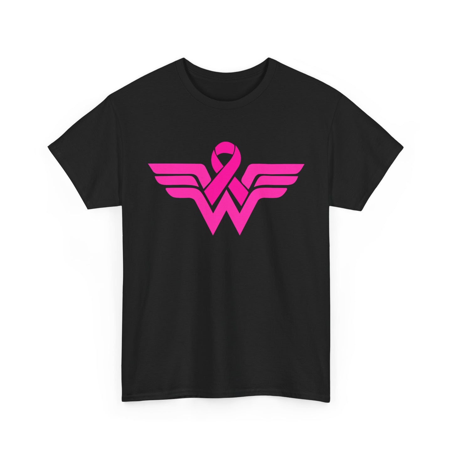 Empowerment Unisex Heavy Cotton Tee - Pink Wings & Ribbon Design