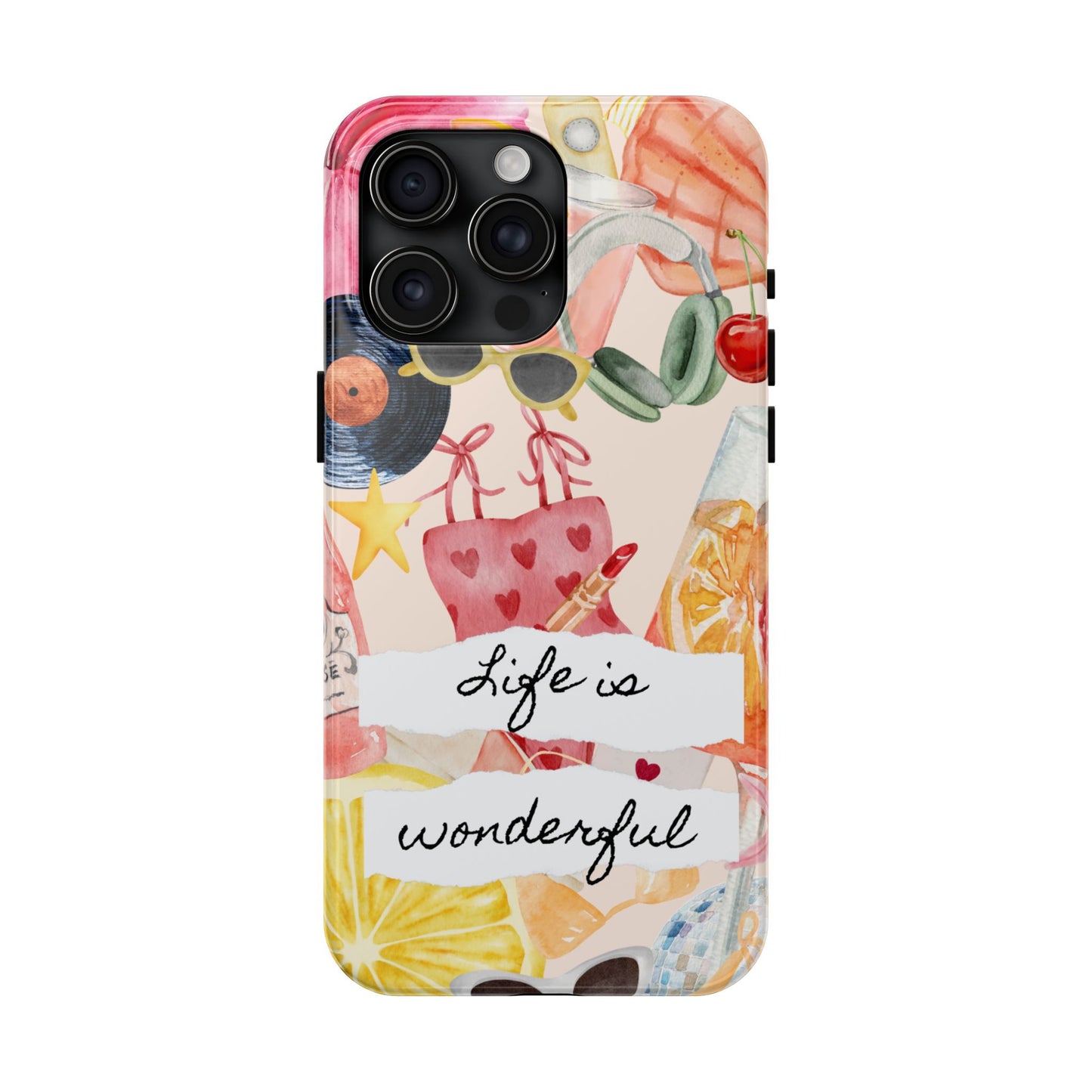 Life is Wonderful, Stylish Phone Cover, Cute Phone Accessory, Gift for Her, Summer Vibe Phone Case