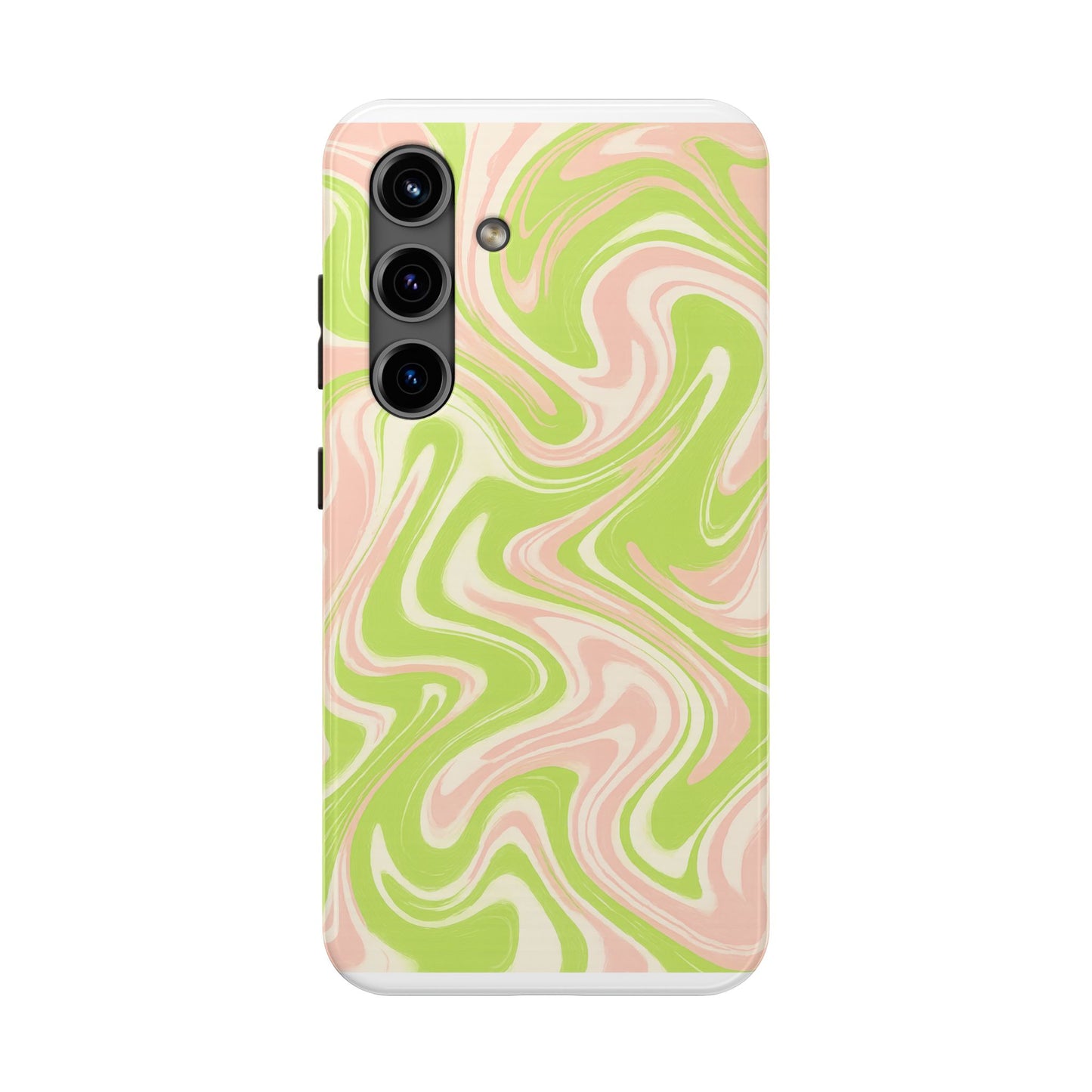 Pink & Green Stylish Tough Phone Case, Durable Protection, Gift for Friends, Colorful Marble Design