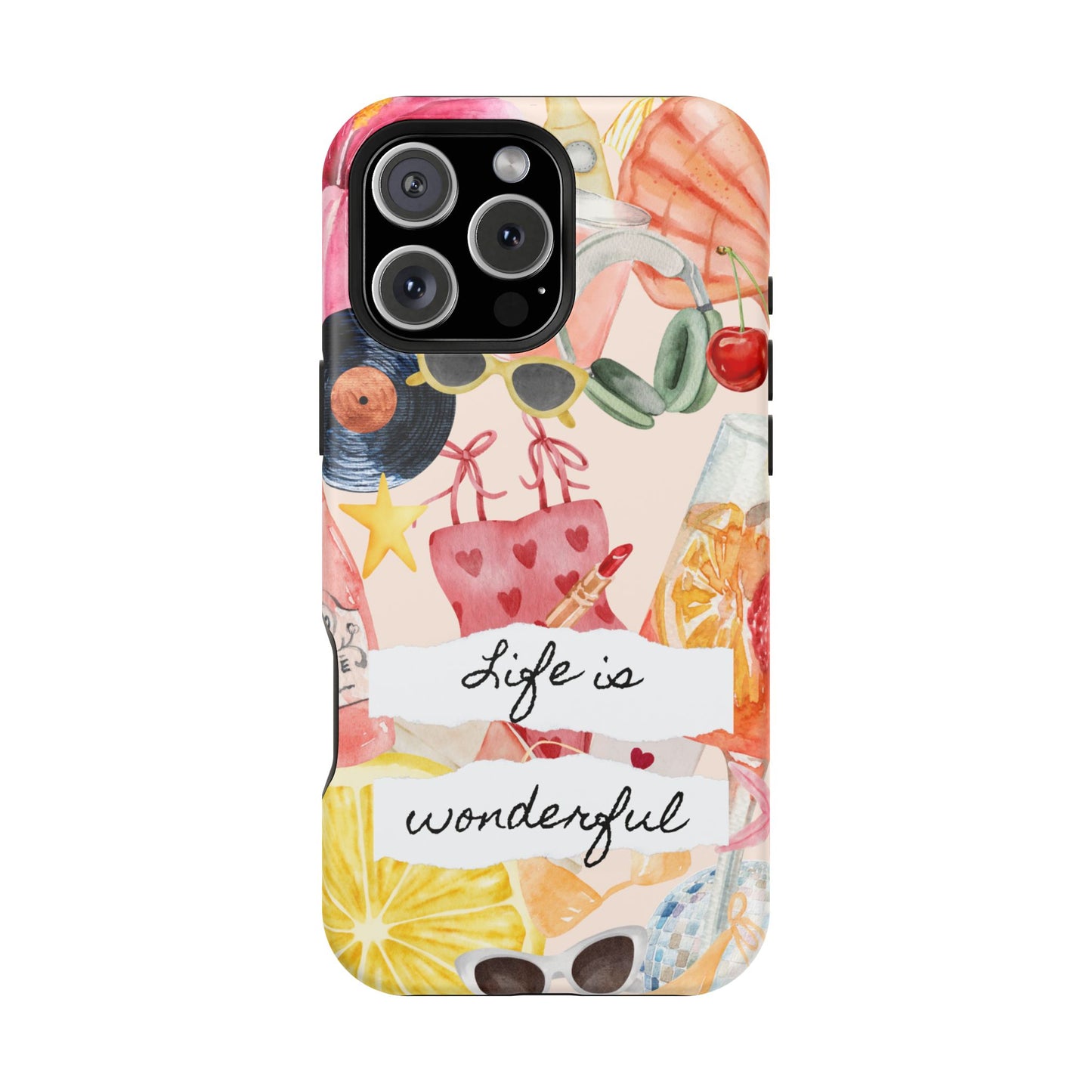 Life is Wonderful, Stylish Phone Cover, Cute Phone Accessory, Gift for Her, Summer Vibe Phone Case