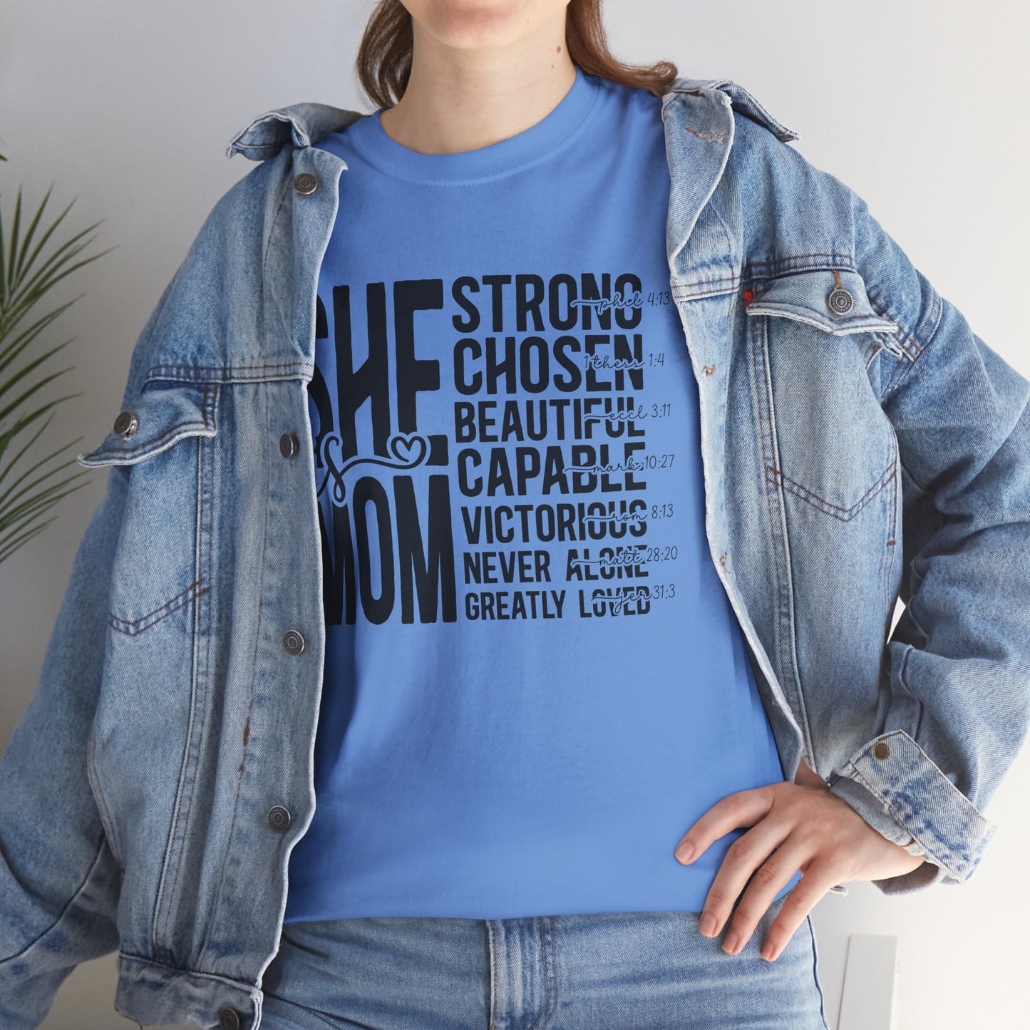 Empowering Mom T-Shirt - Strong, Chosen, Beautiful, Capable Design