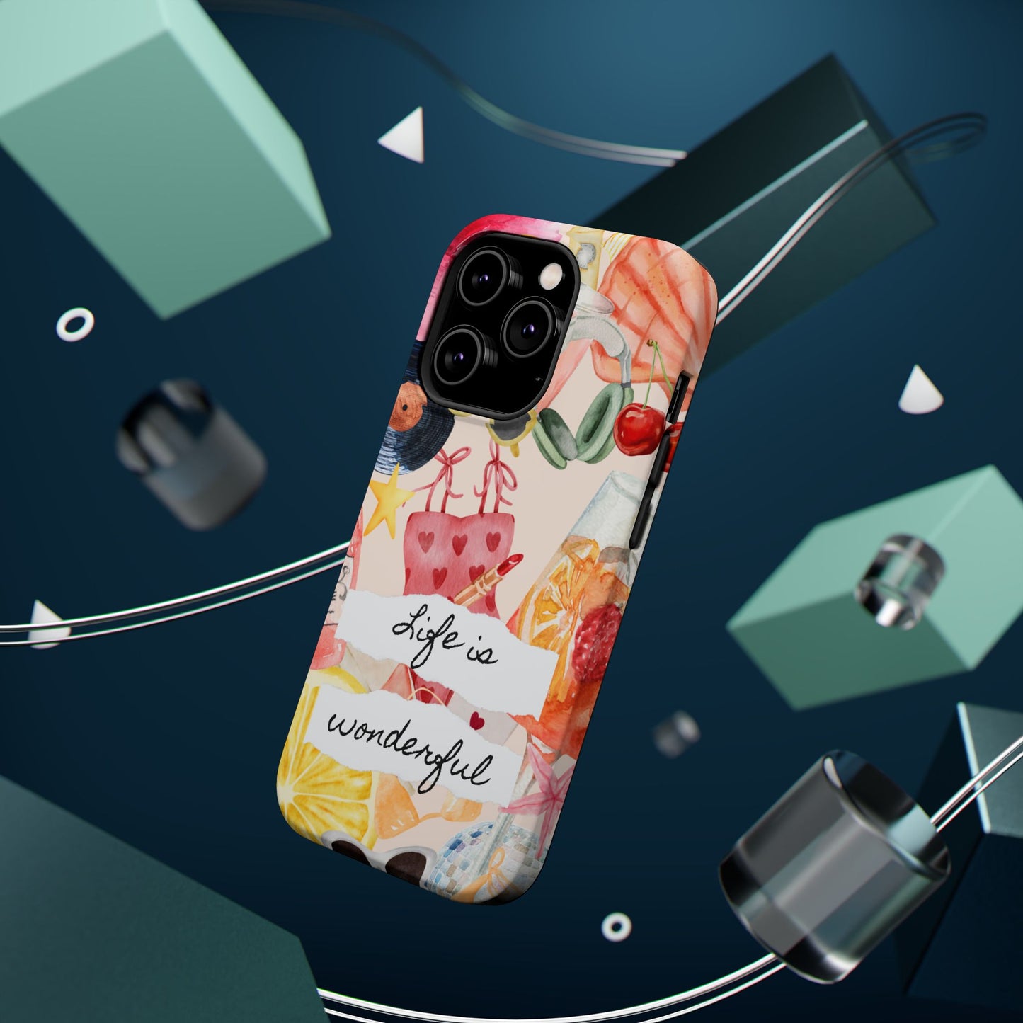 Life is Wonderful, Stylish Phone Cover, Cute Phone Accessory, Gift for Her, Summer Vibe Phone Case