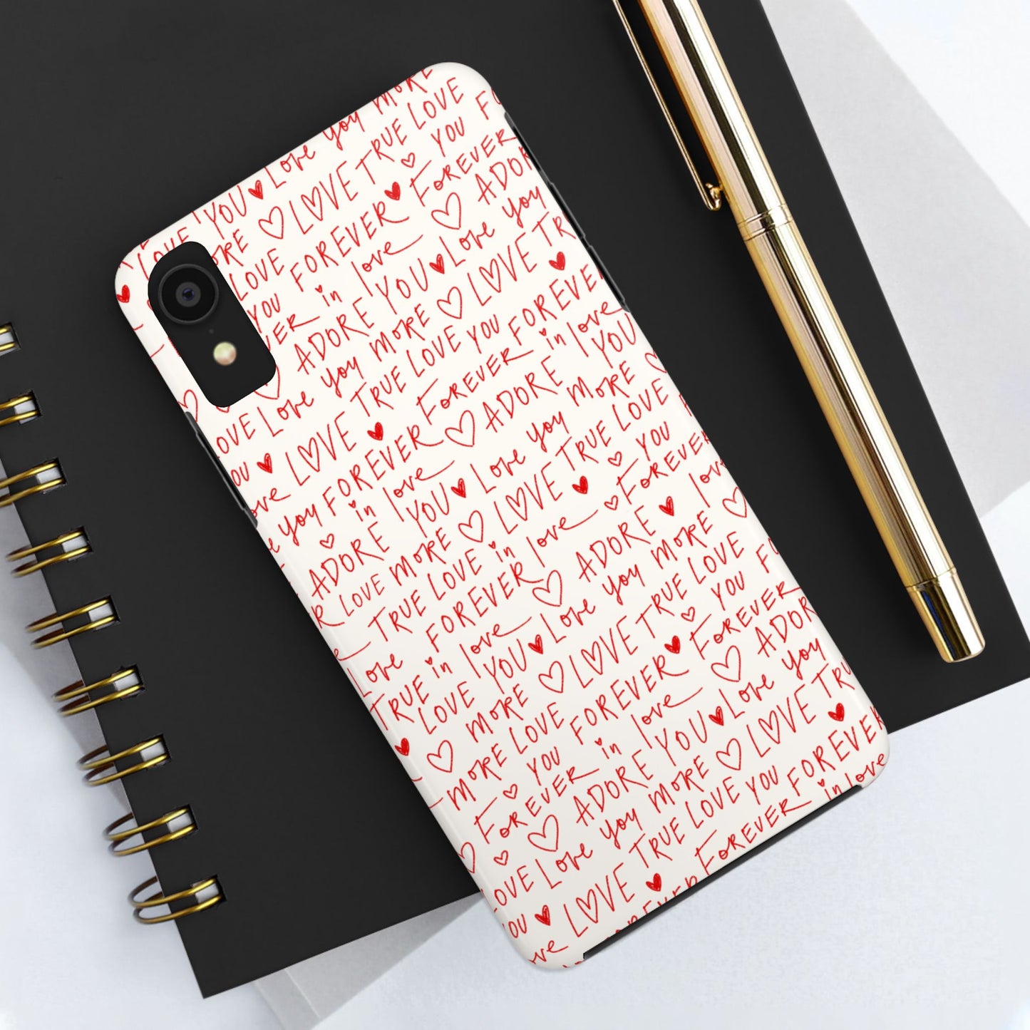 Love Hearts Tough Case for iPhone, Cute Heart Design, Adore You Case, True Love Protection
