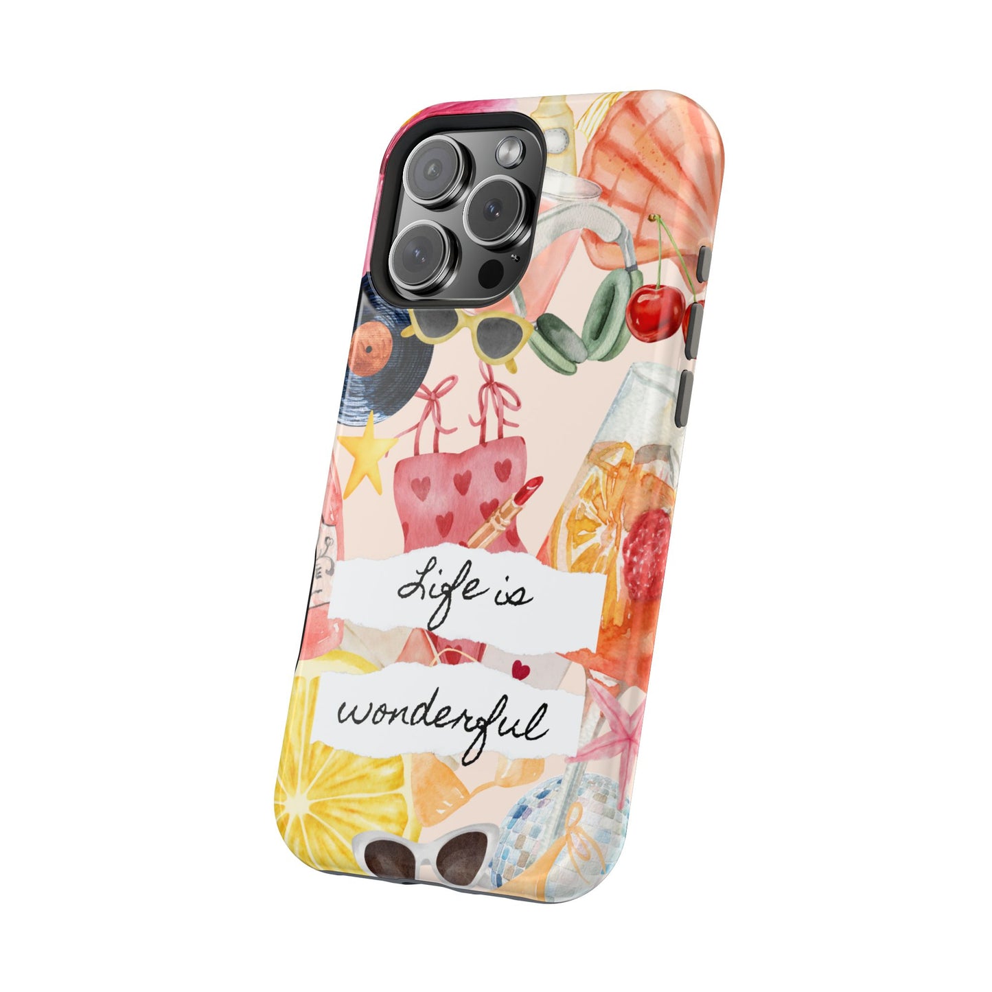 Life is Wonderful, Stylish Phone Cover, Cute Phone Accessory, Gift for Her, Summer Vibe Phone Case