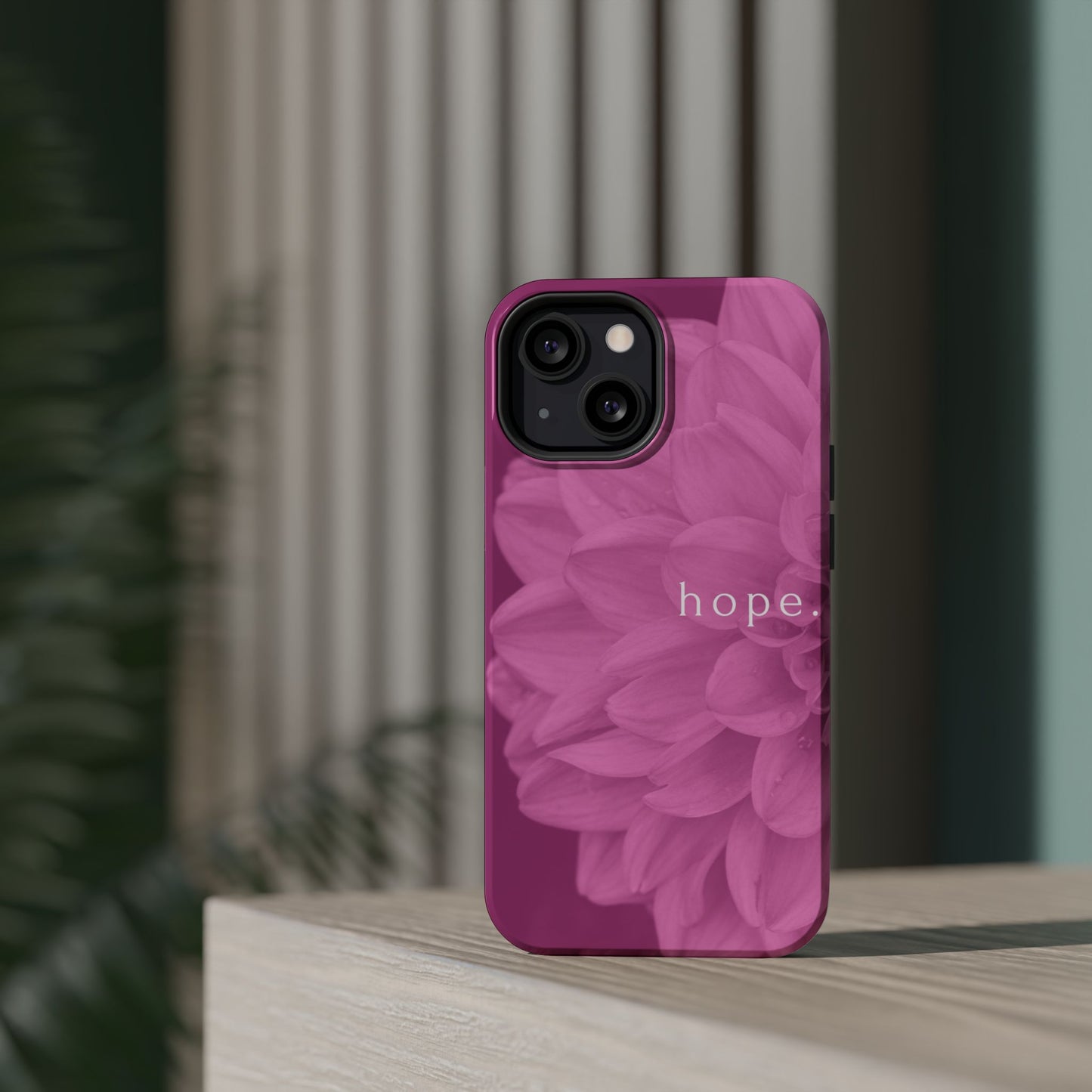 Hopeful, Inspirational Pink Flower Design Phone Case
