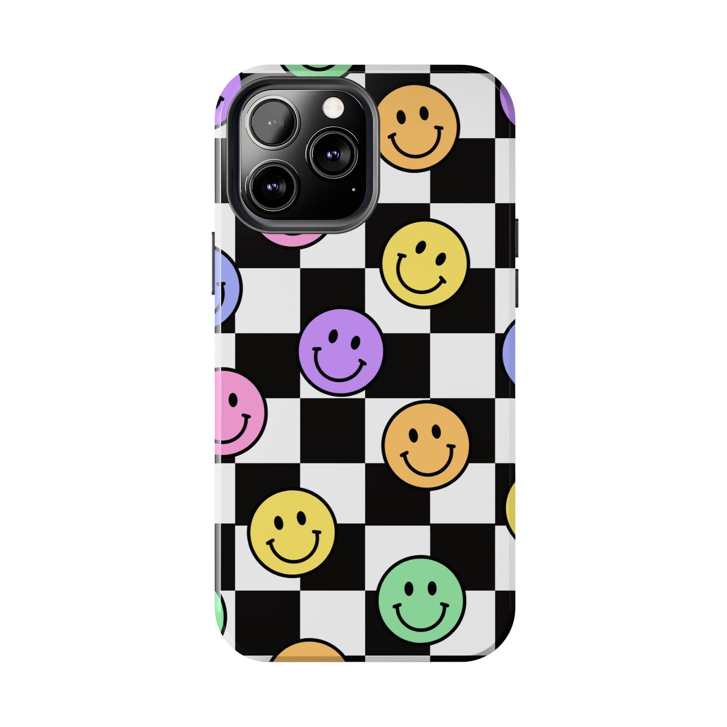 Colorful Smiley Face Phone Case, Durable Phone Cover, Fun Tech Accessories, Great for Gifts, Birthday, Holiday