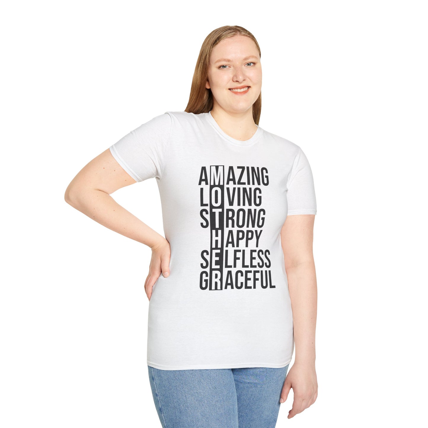 Affirmation T-Shirt - Inspirational Amazing Loving Strong Happy Selfless Graceful-MOTHER