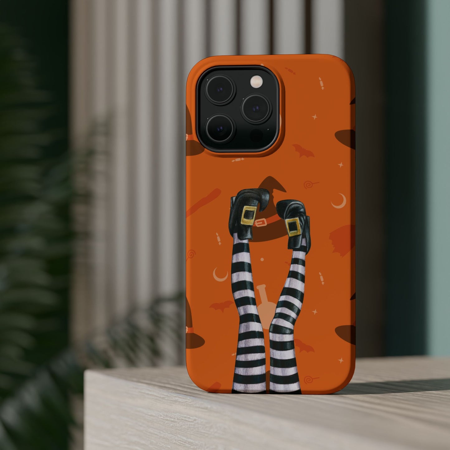 Halloween Magnetic Phone Case, Spooky Design, Witch Legs for Iphone