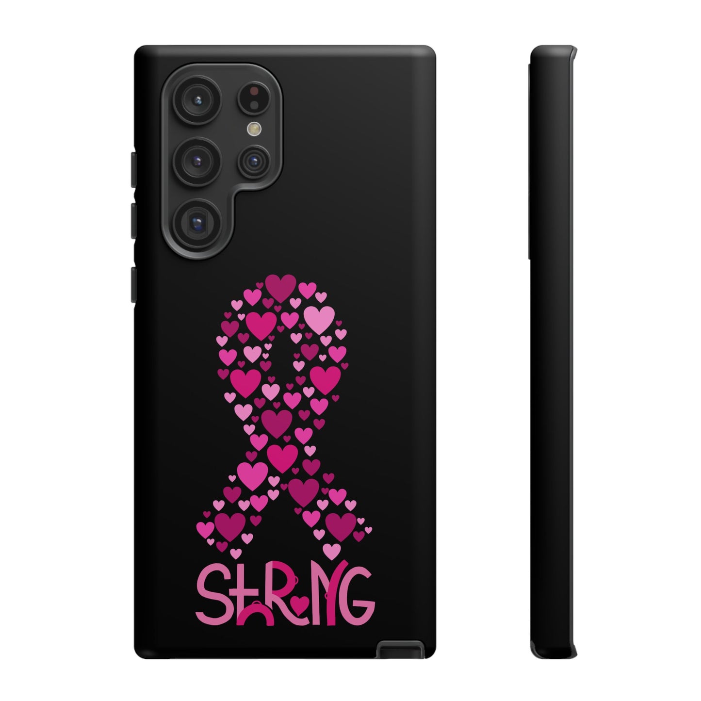 Pink Ribbon Phone Case - Strong Heart Design, Cancer Awareness, Gift for Supporters for Samsung