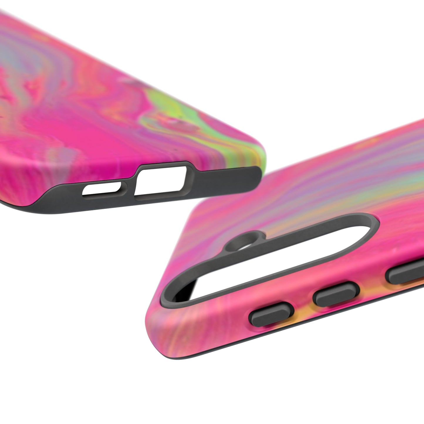 Pink Trendy Futuristic Tough Phone Case with Colorful Abstract Design for Samsung