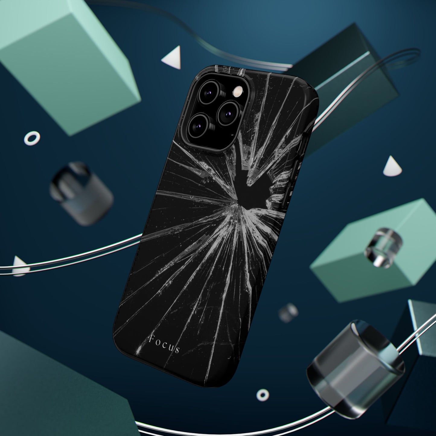 Durable Magnetic FOCUS Broken Glass Stylish Tough Case