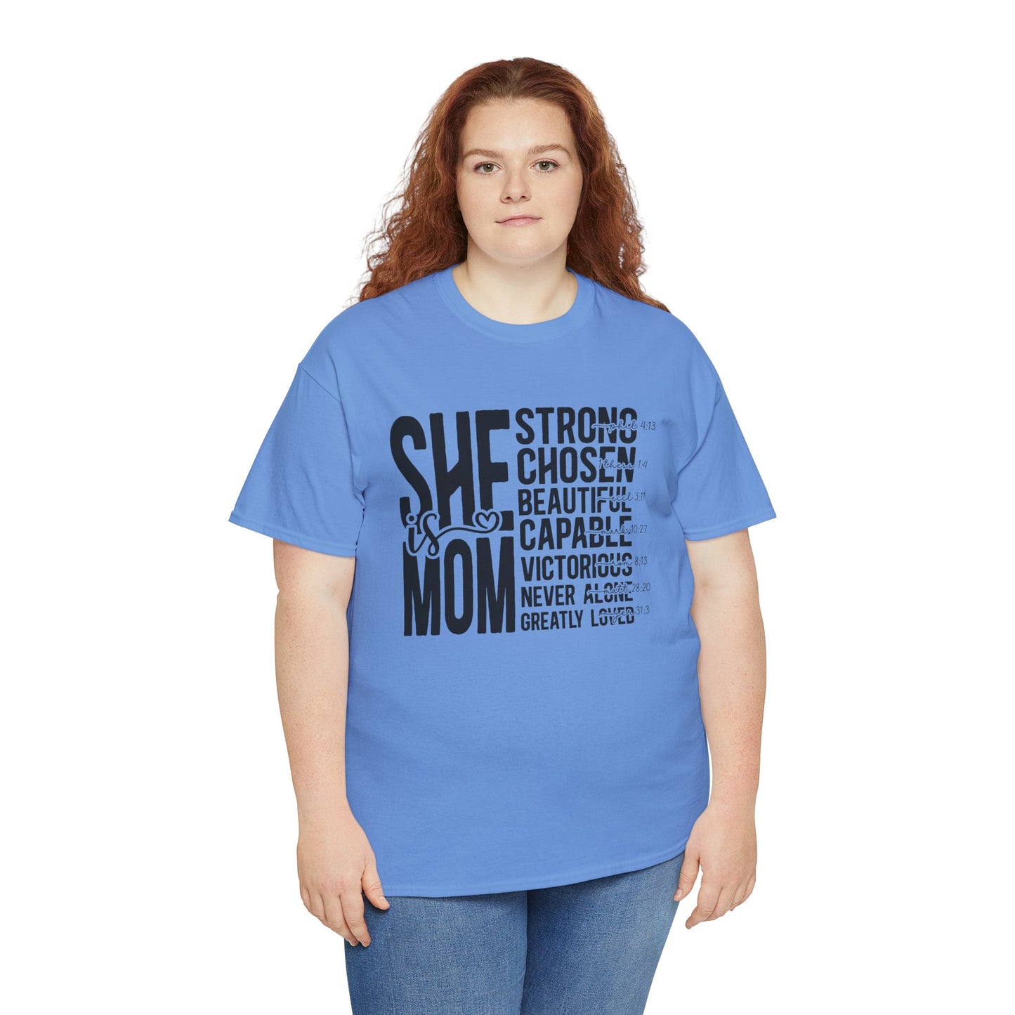 Empowering Mom T-Shirt - Strong, Chosen, Beautiful, Capable Design