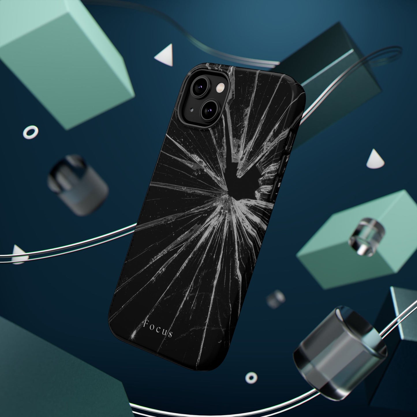 Durable Magnetic FOCUS Broken Glass Stylish Tough Case