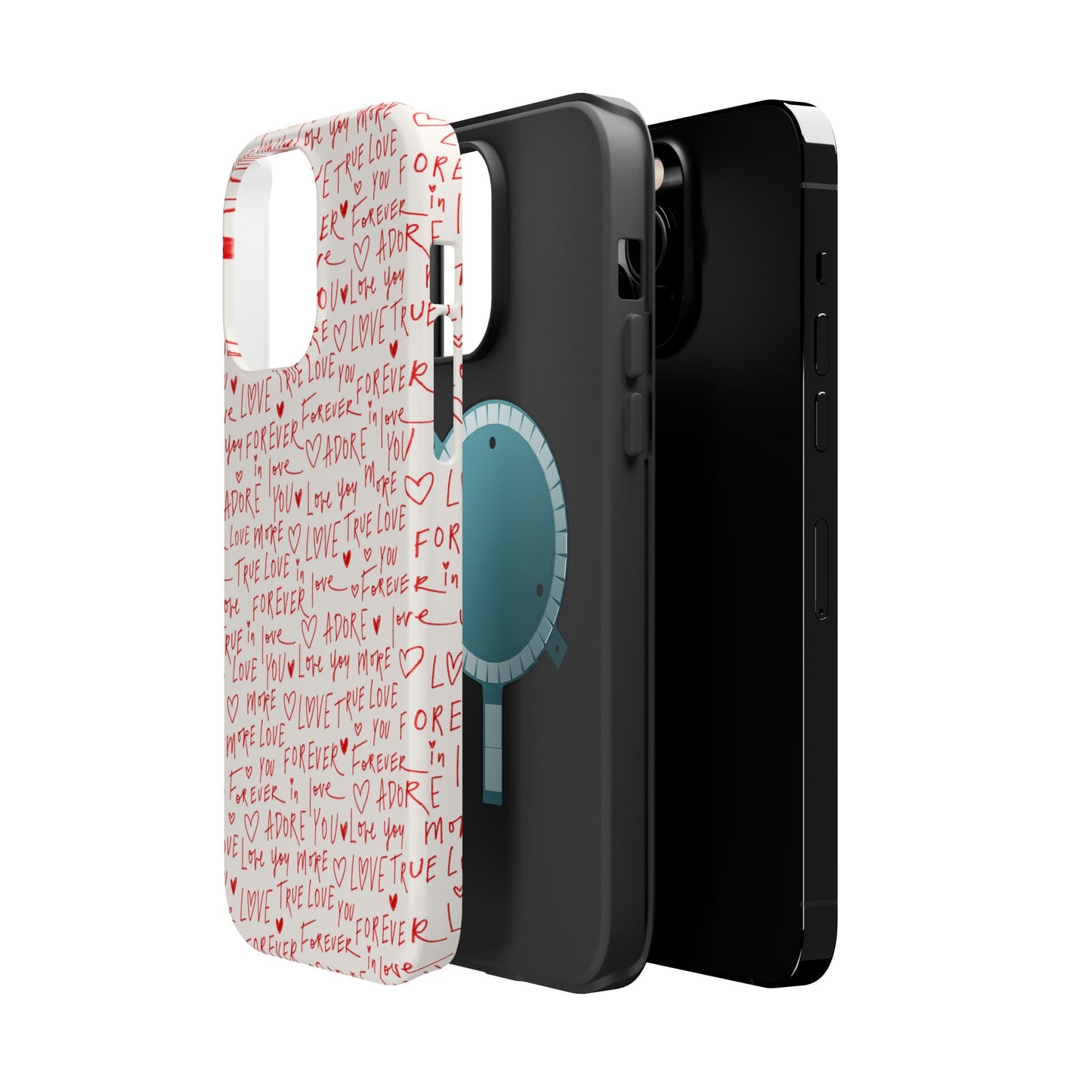 Love Hearts MAGNETIC Tough Case for iPhone, Cute Heart Design, Adore You Case, True Love Protection