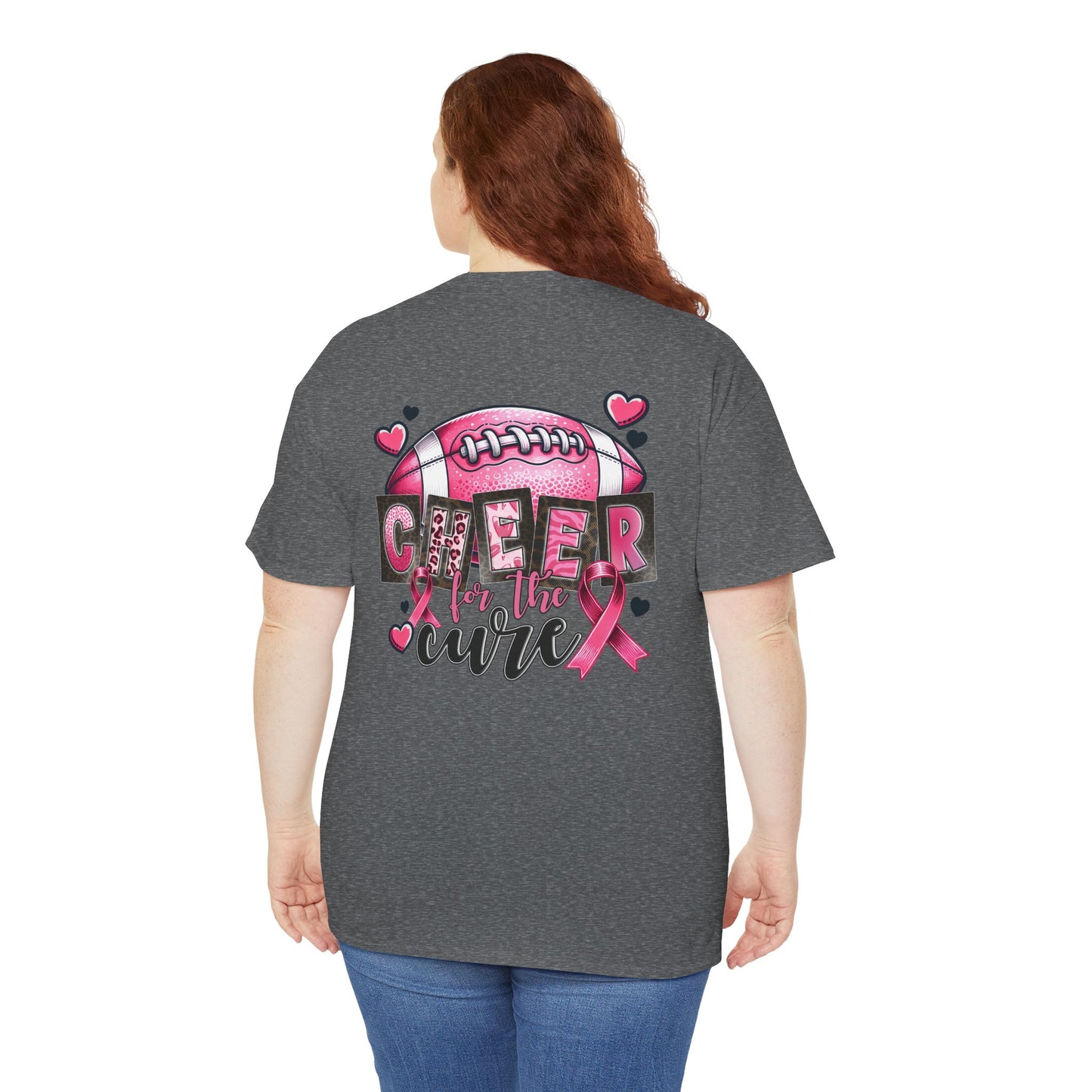 Breast Cancer Awareness Tee - "Cheer for the cure" Unisex Cotton Shirt