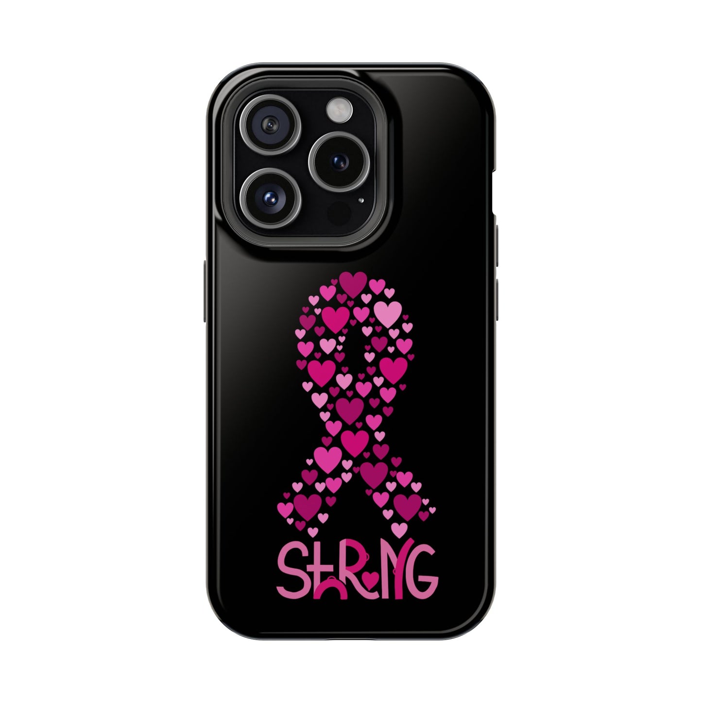 Pink Ribbon Magnetic Phone Case - Strong Heart Design, Cancer Awareness, Gift for Supporters for IPhone
