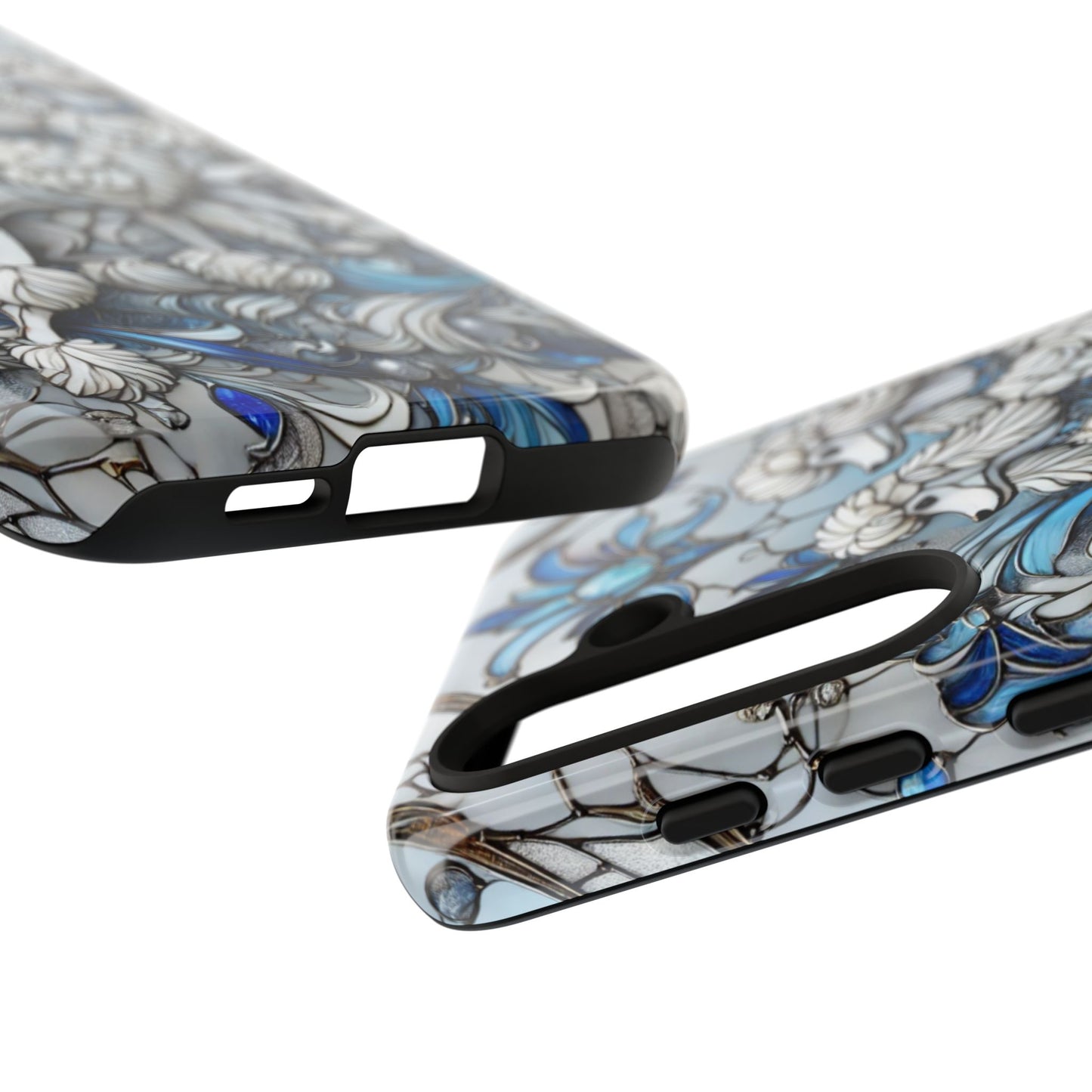Phone Case - Elegant Blue and White Poodle Art for Samsung Phone