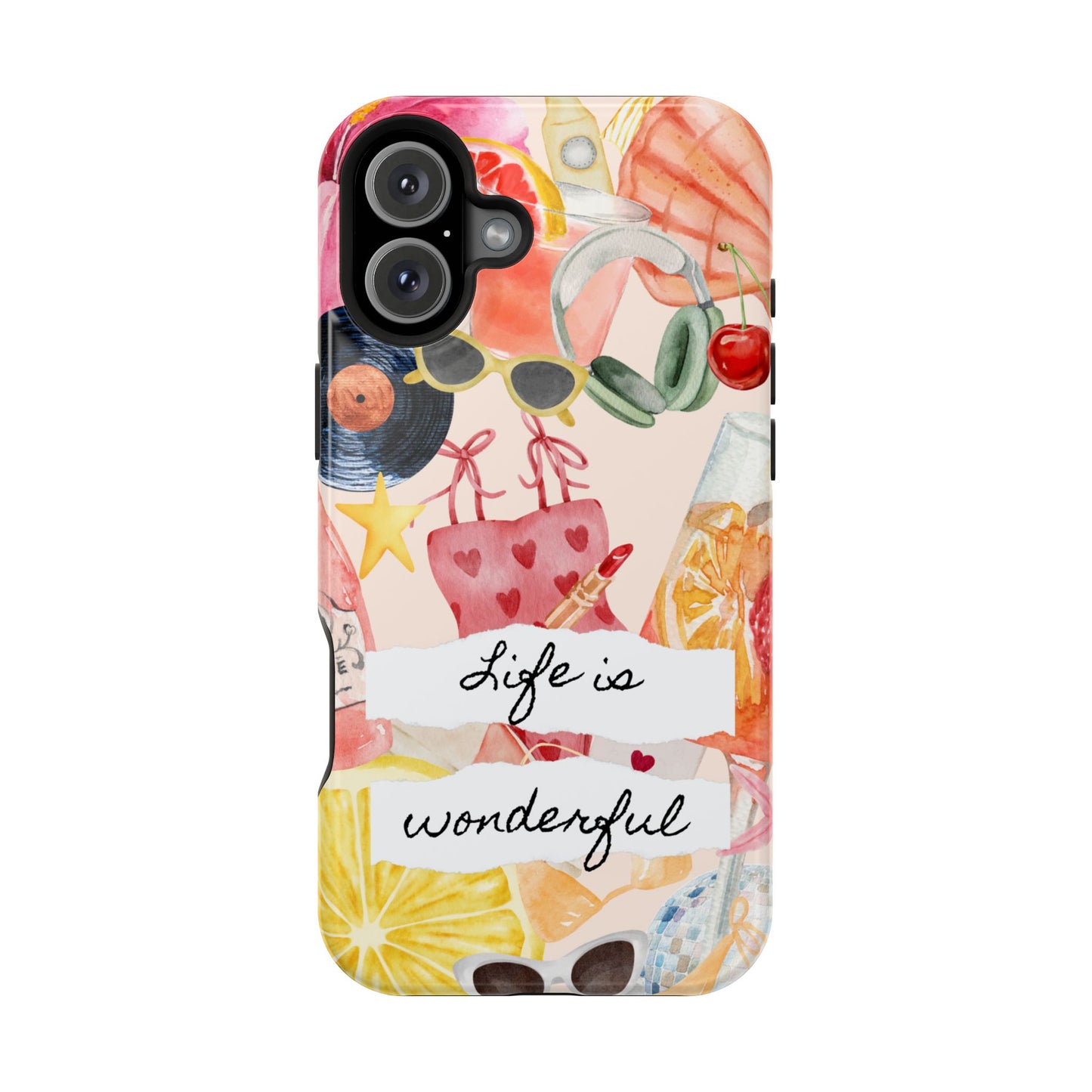 Life is Wonderful, Stylish Phone Cover, Cute Phone Accessory, Gift for Her, Summer Vibe Phone Case