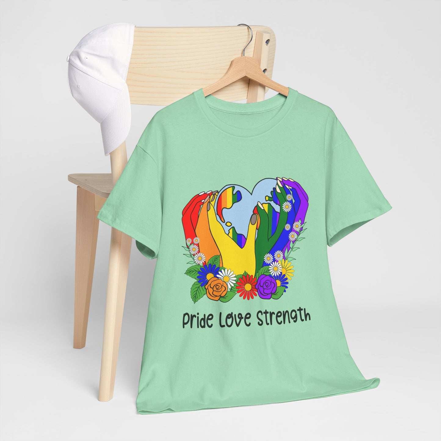 Pride Love Strength Unisex Cotton Tee - Celebrate Diversity and Unity