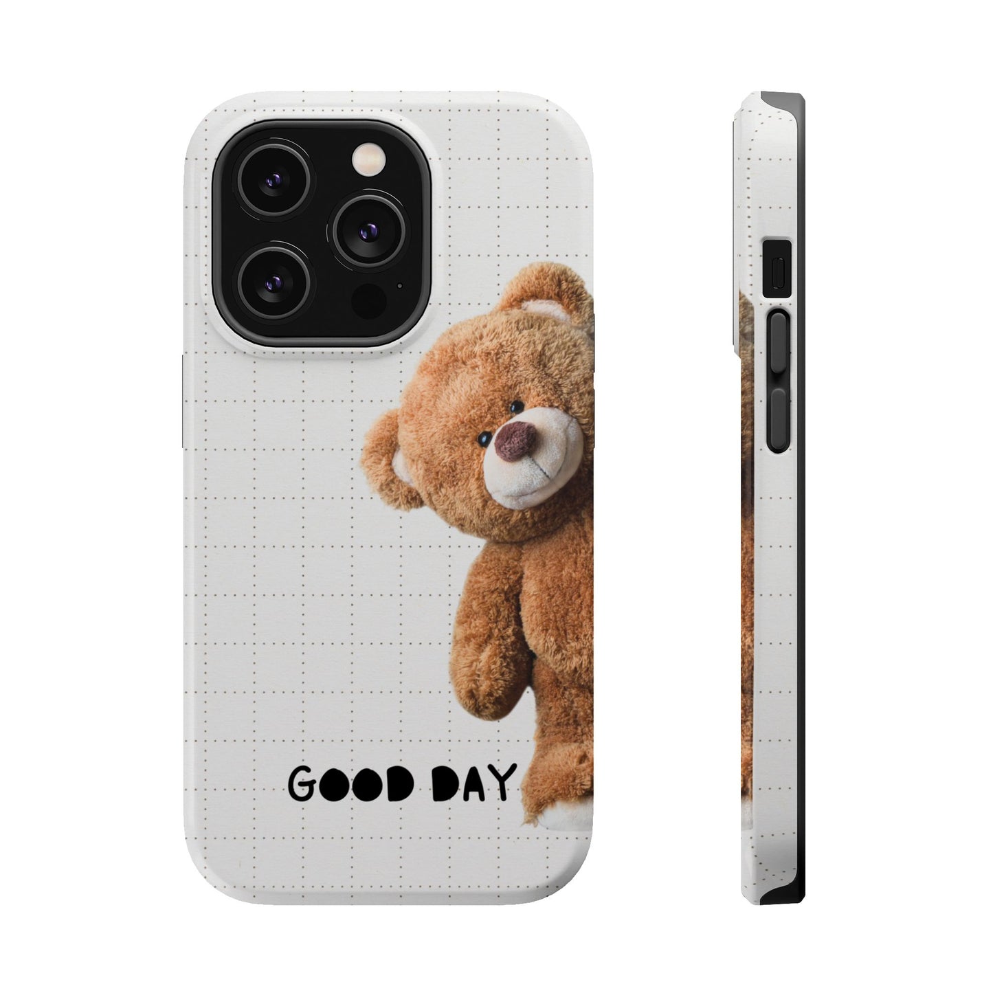 Good Day Teddy Bear MAGNETIC Phone Cases, Cute, Gift for Friends, Teddy Bear Lover's Case