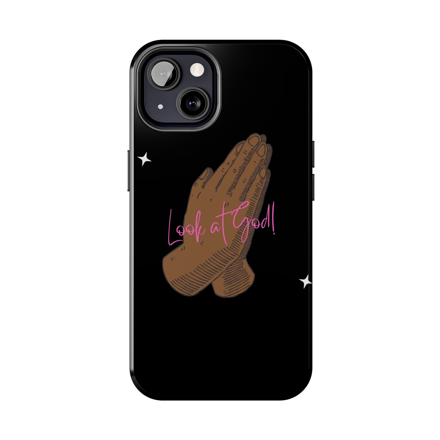 Phone Cases - 'Look at God' Praying Hands Religious Design Tough Case for iPhone