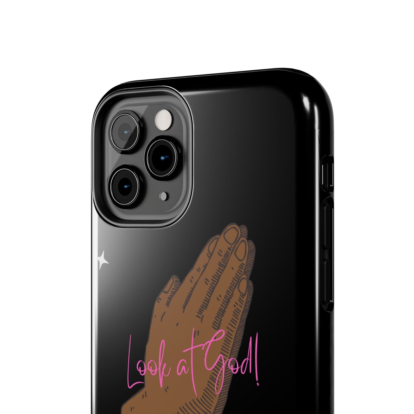 Phone Cases - 'Look at God' Praying Hands Religious Design Tough Case for iPhone