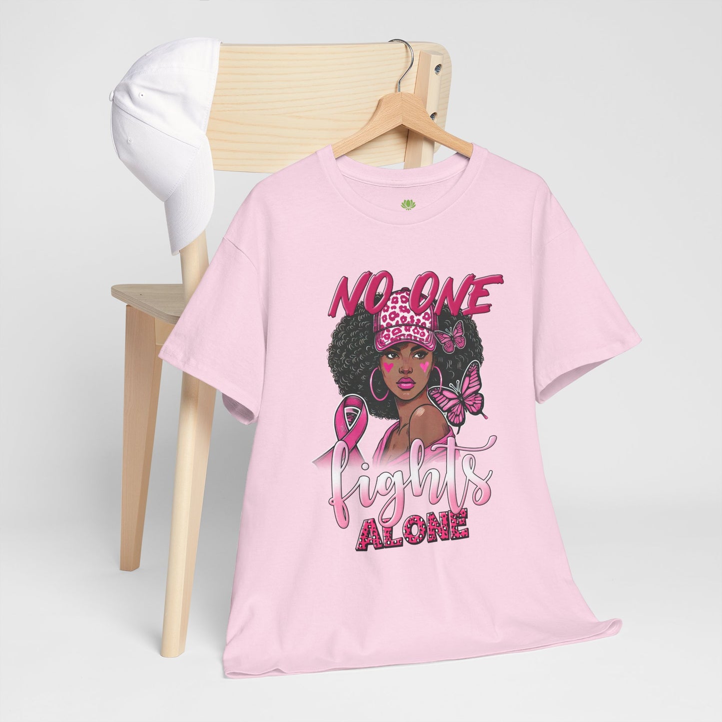 Empowerment Unisex Heavy Cotton Tee - "No One Fights Alone"