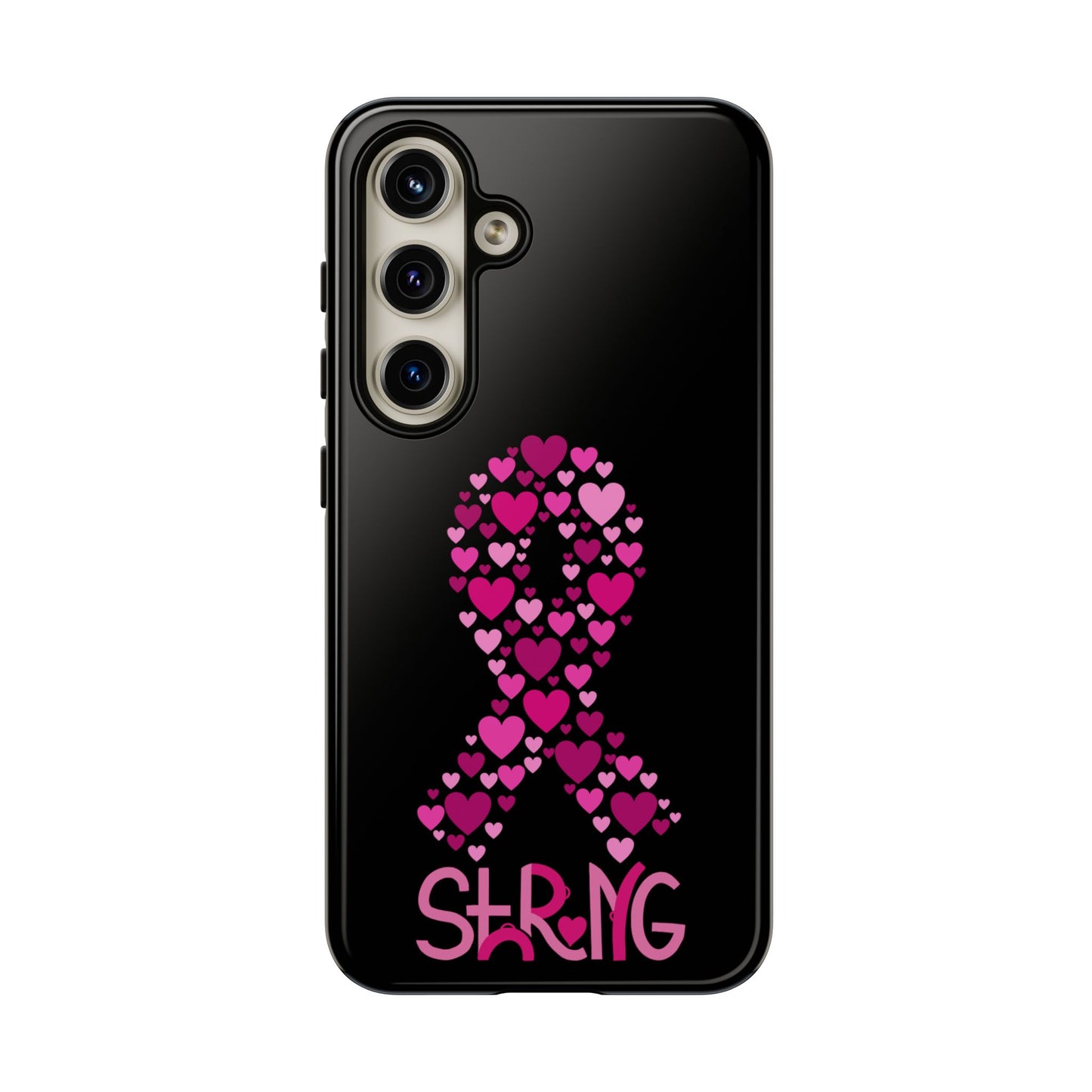 Pink Ribbon Phone Case - Strong Heart Design, Cancer Awareness, Gift for Supporters for Samsung