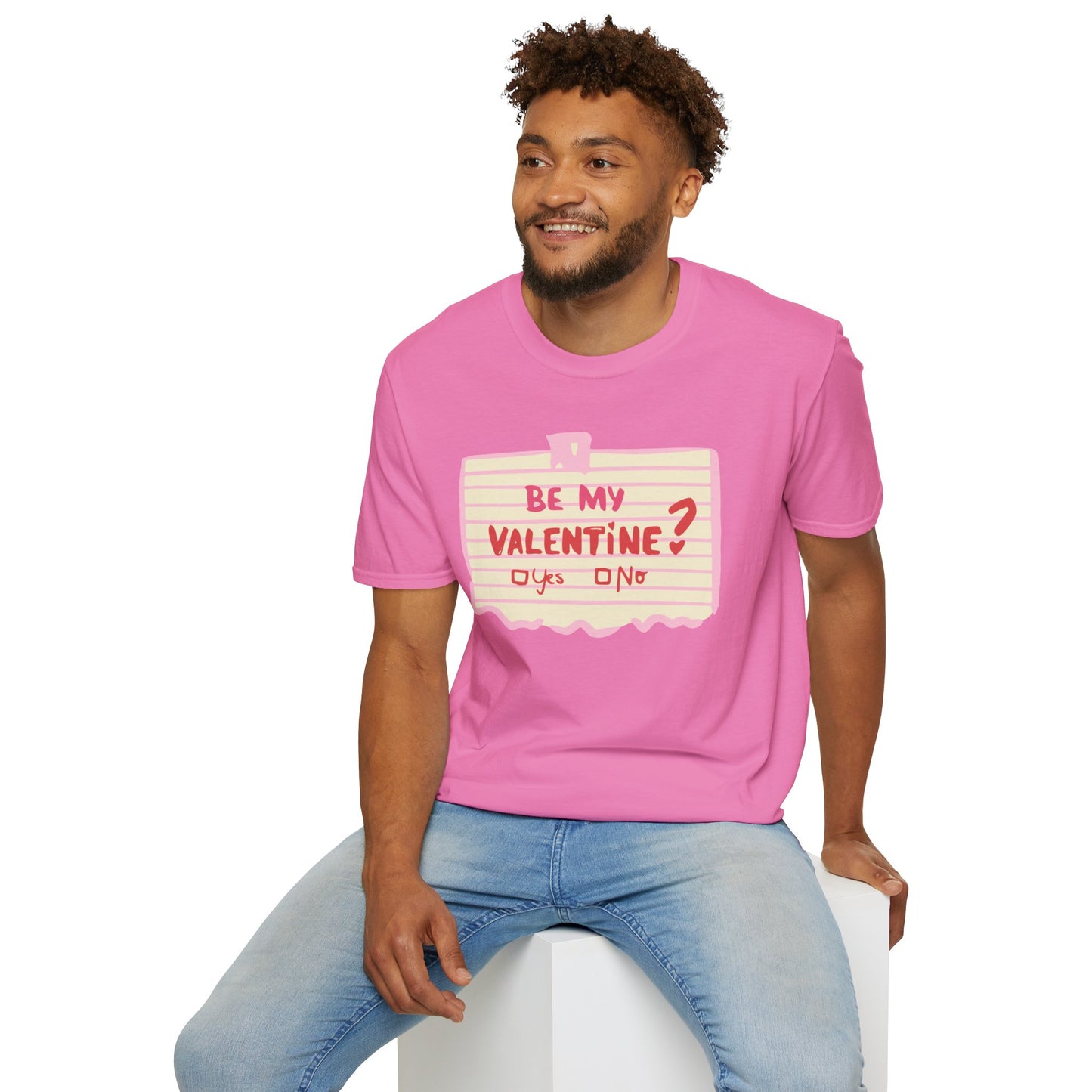 Couples Heart Graphic Unisex Softstyle T-Shirt - 'Yes or No' Design
