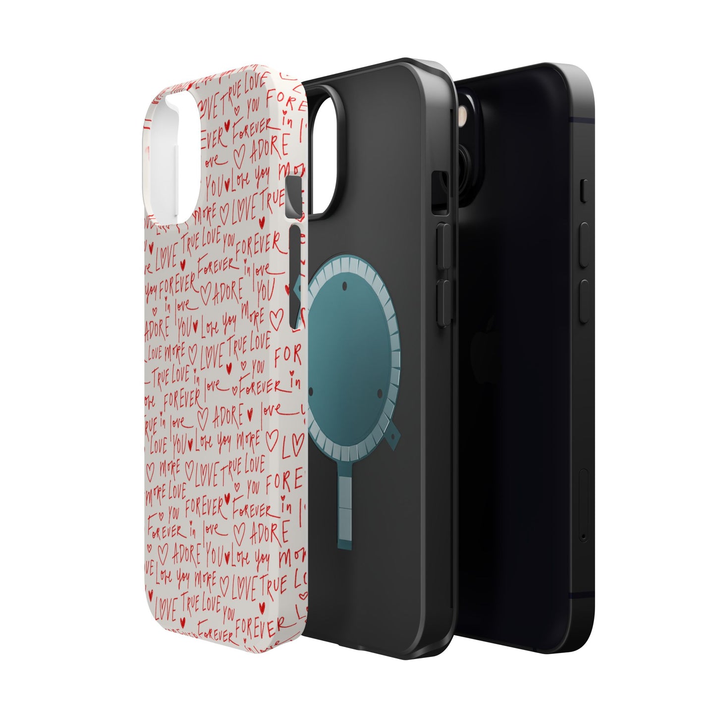Love Hearts MAGNETIC Tough Case for iPhone, Cute Heart Design, Adore You Case, True Love Protection