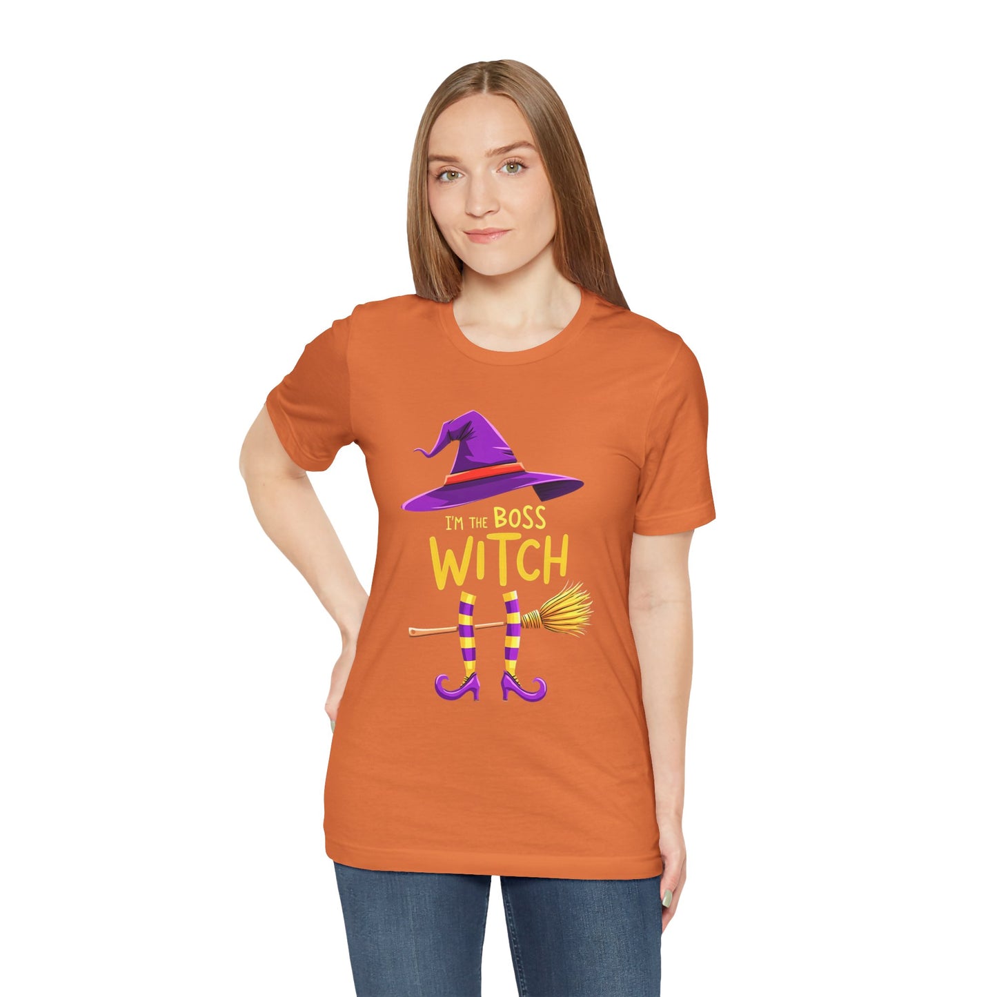 Spooky, Witchy "I'm the Boss Witch" Unisex Tee for Halloween Fun
