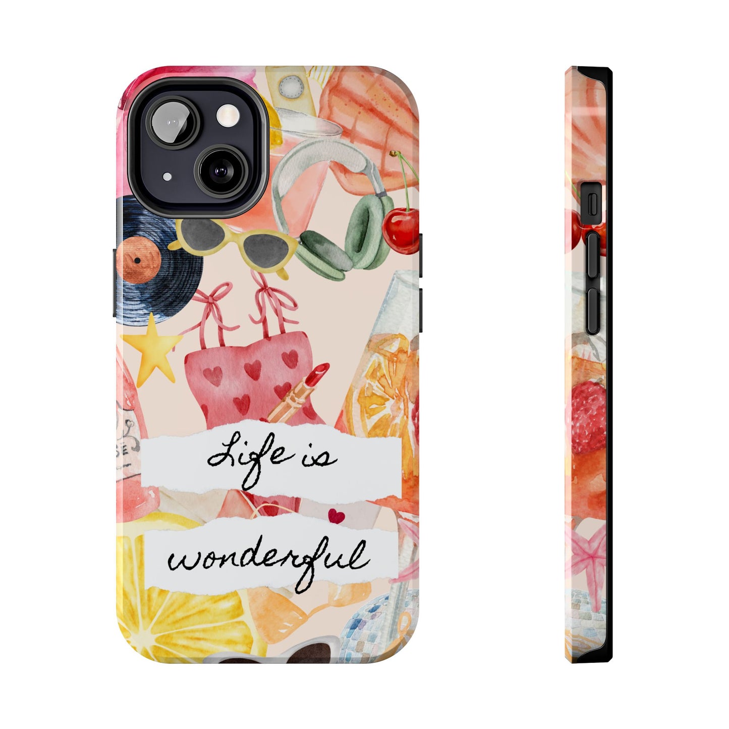Life is Wonderful, Stylish Phone Cover, Cute Phone Accessory, Gift for Her, Summer Vibe Phone Case