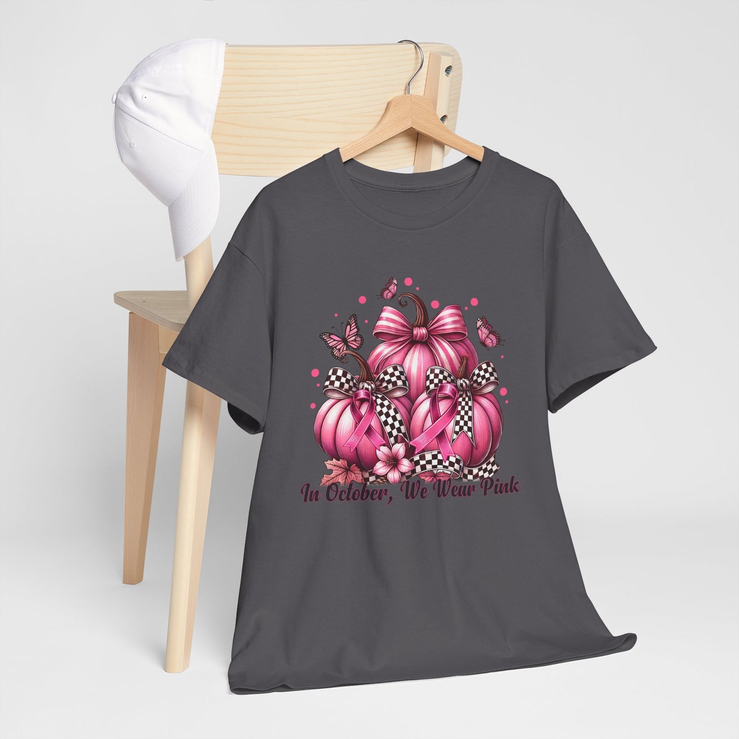 'In October, We Wear Pink' October Awareness Unisex Cotton Tee