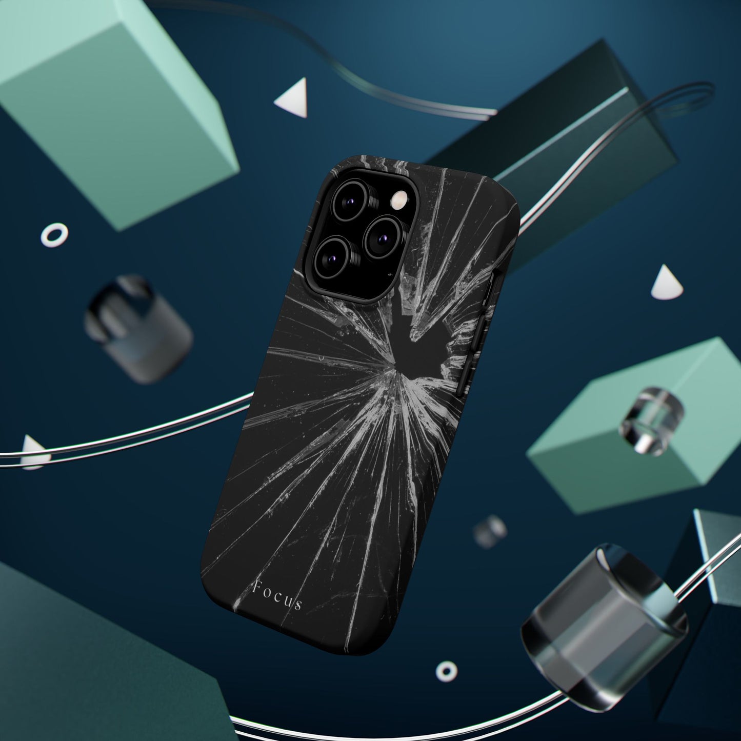 Durable Magnetic FOCUS Broken Glass Stylish Tough Case