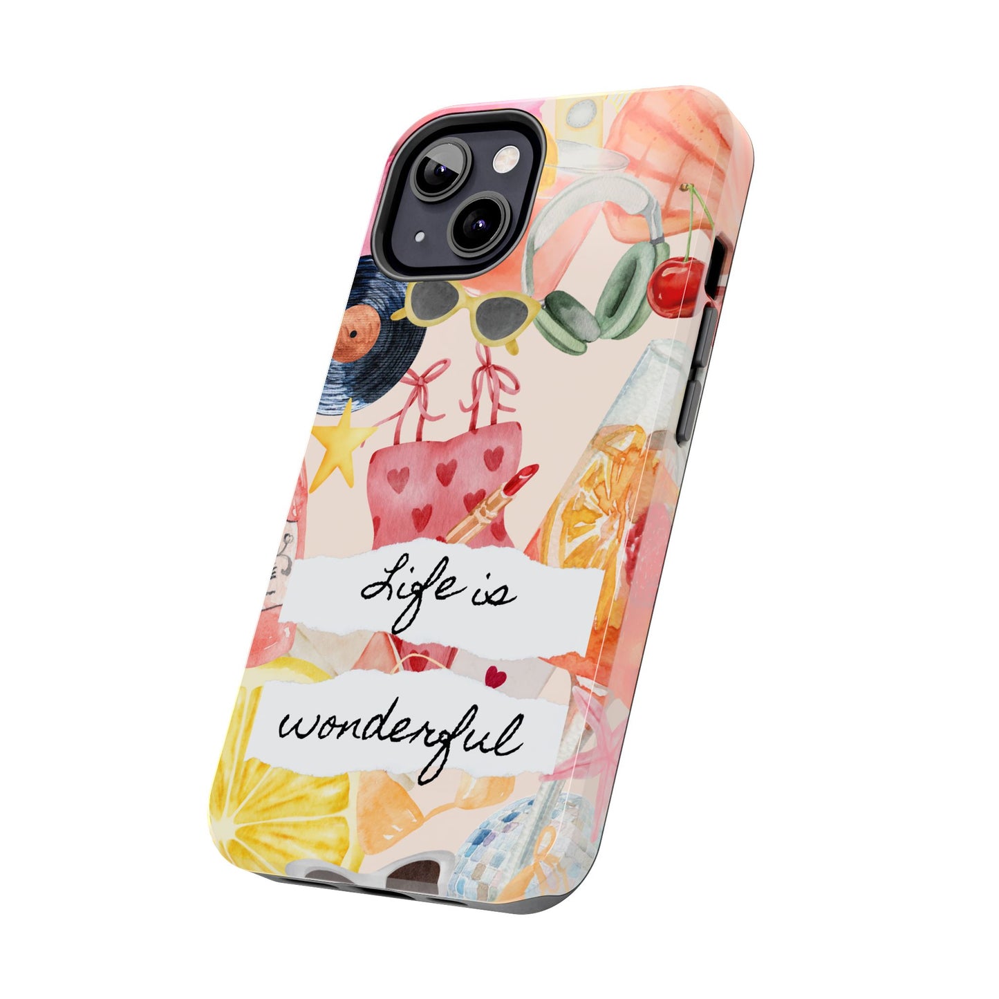 Life is Wonderful, Stylish Phone Cover, Cute Phone Accessory, Gift for Her, Summer Vibe Phone Case