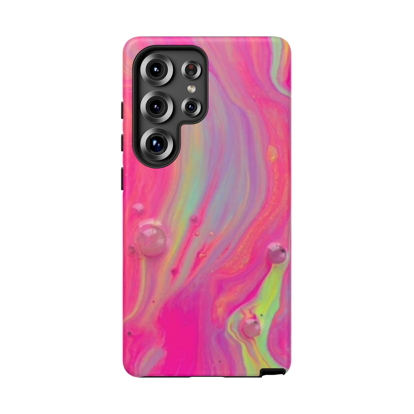 Pink Trendy Futuristic Tough Phone Case with Colorful Abstract Design for Samsung